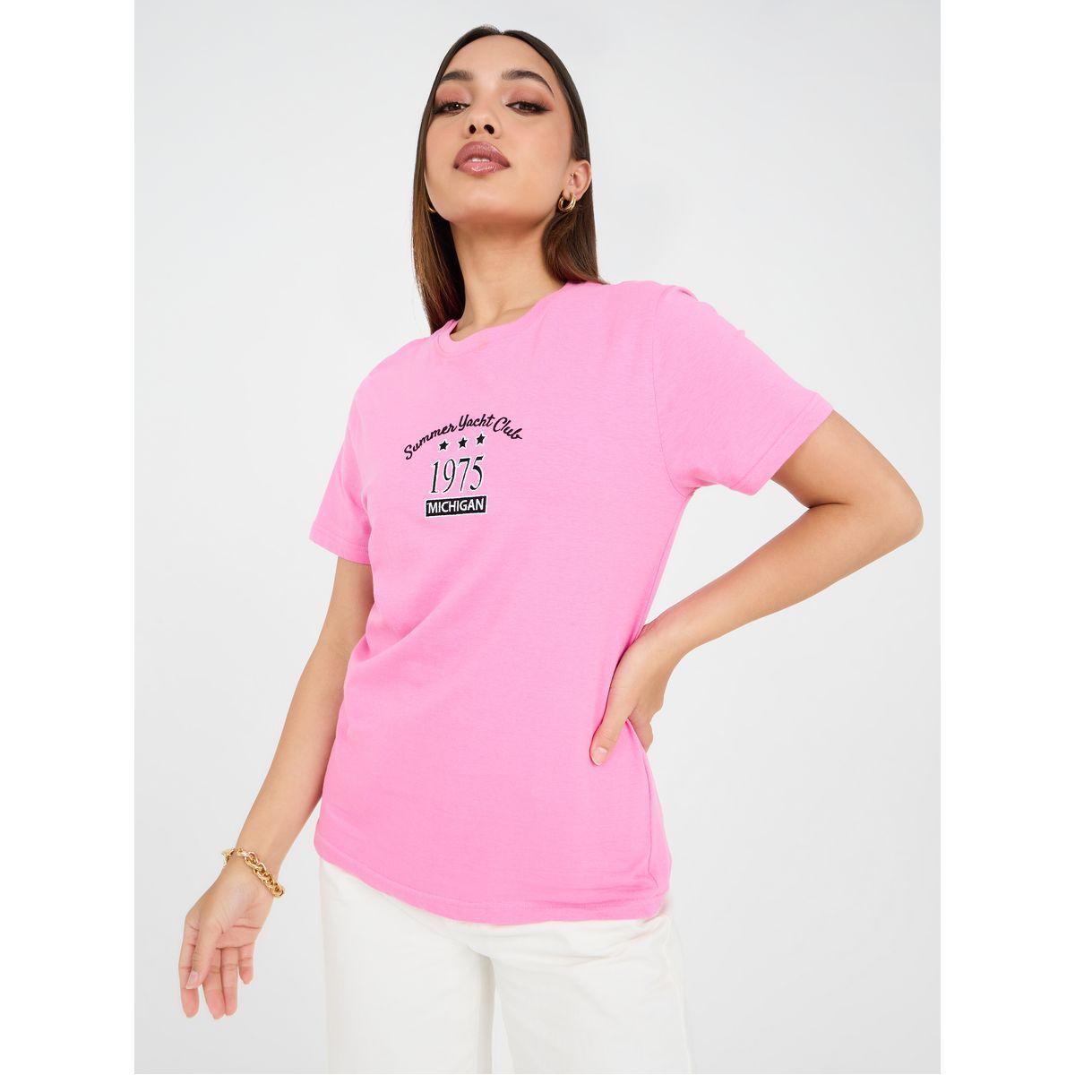Styli Regular Fit Cotton Embroidered 1997 Slogan T-Shirt-women-clothing-tshirts-image-3