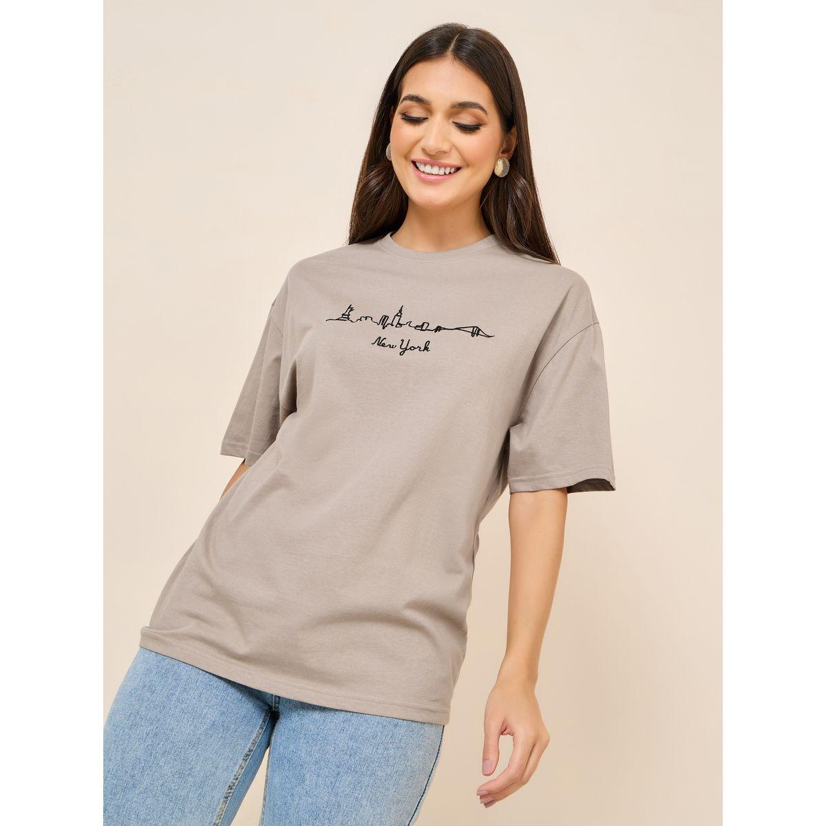 Styli Oversized Cotton Embroidered New York Longline T-Shirt-women-clothing-tshirts-image-1