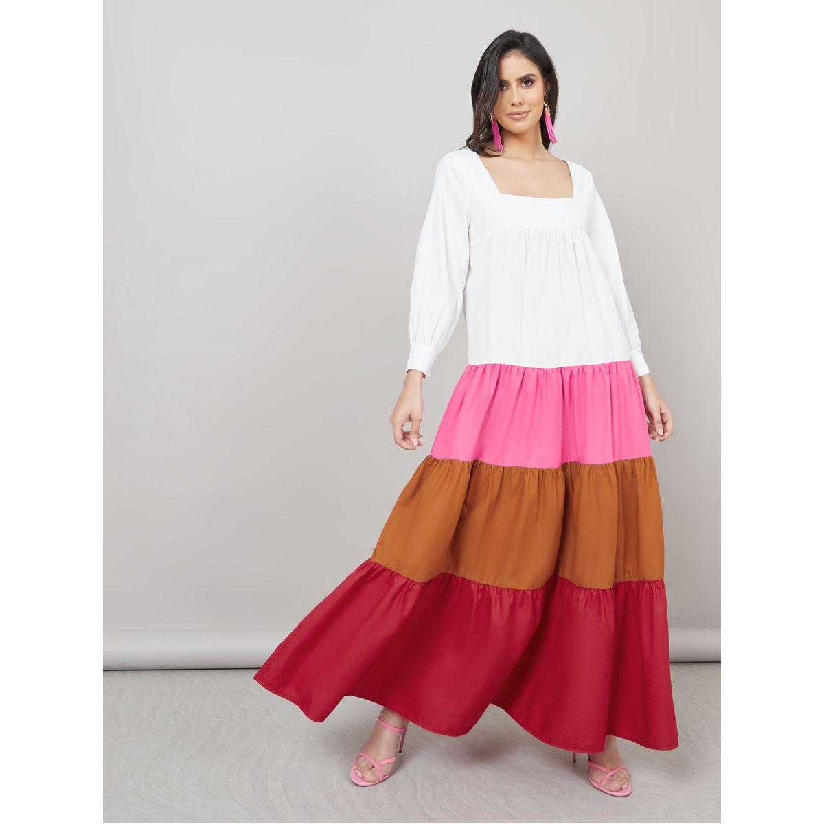 Styli Square Neck Colorblock Tiered Maxi Dress-women-clothing-dresses-image-2