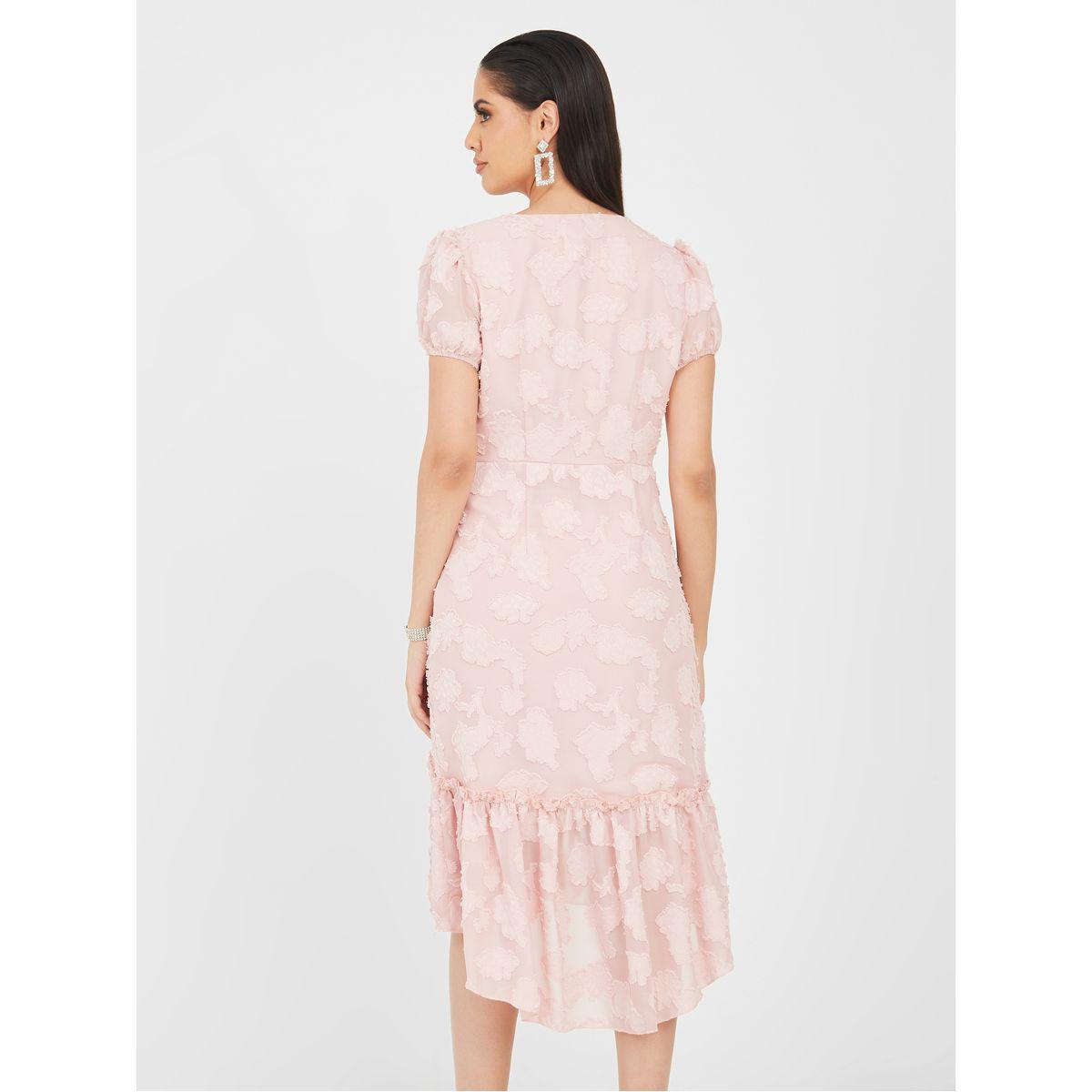 Styli V Neck High-Low Hem Sheath Midi Dress-women-clothing-dresses-image-4