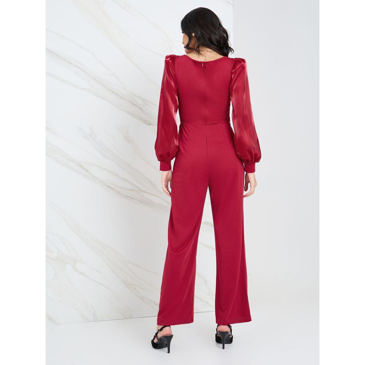 Styli Organza Sleeve Wide Leg Jumpsuit-women-clothing-jumpsuits-image-4