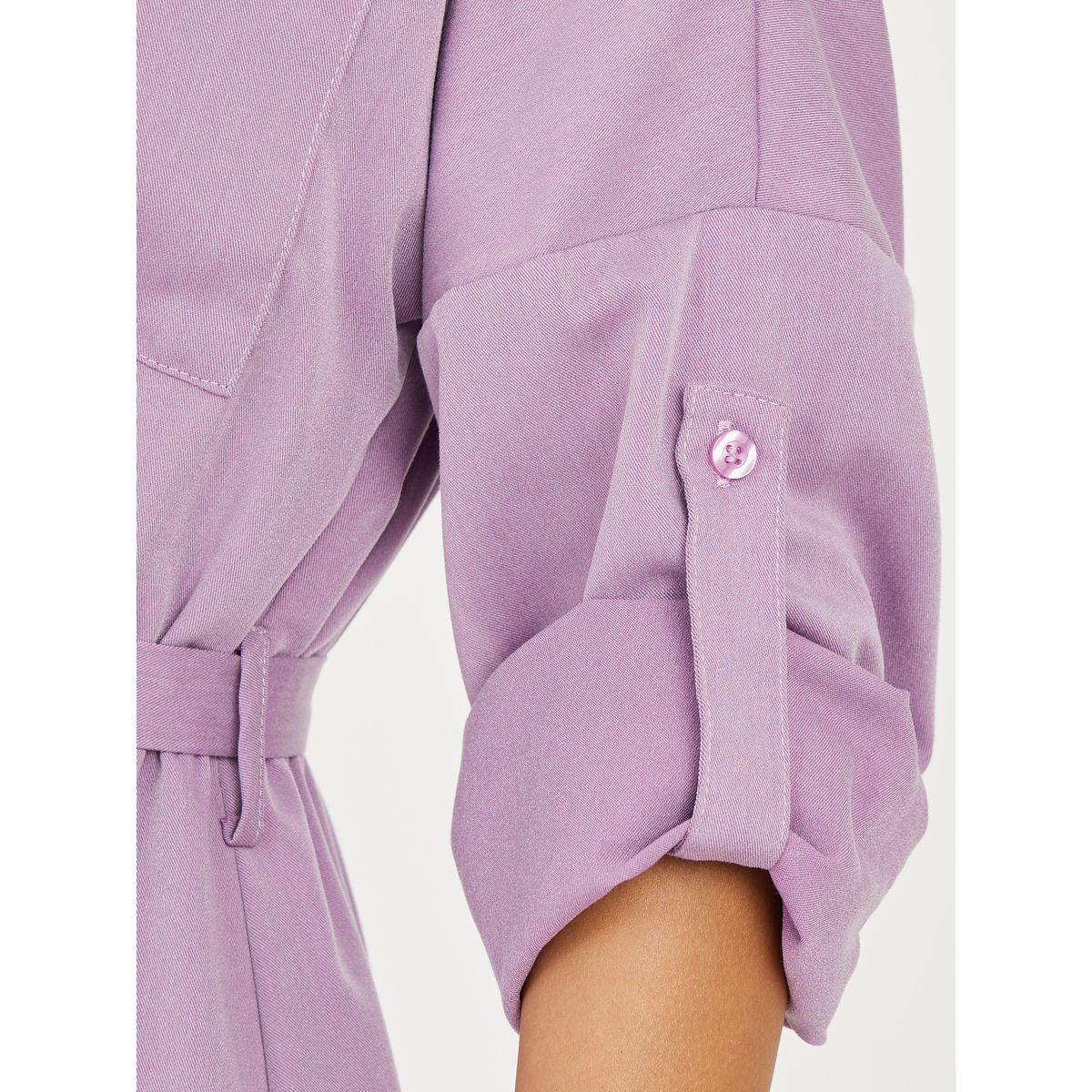 Styli Roll-Up Sleeve Belted Shirt Maxi Dress-women-clothing-dresses-image-5