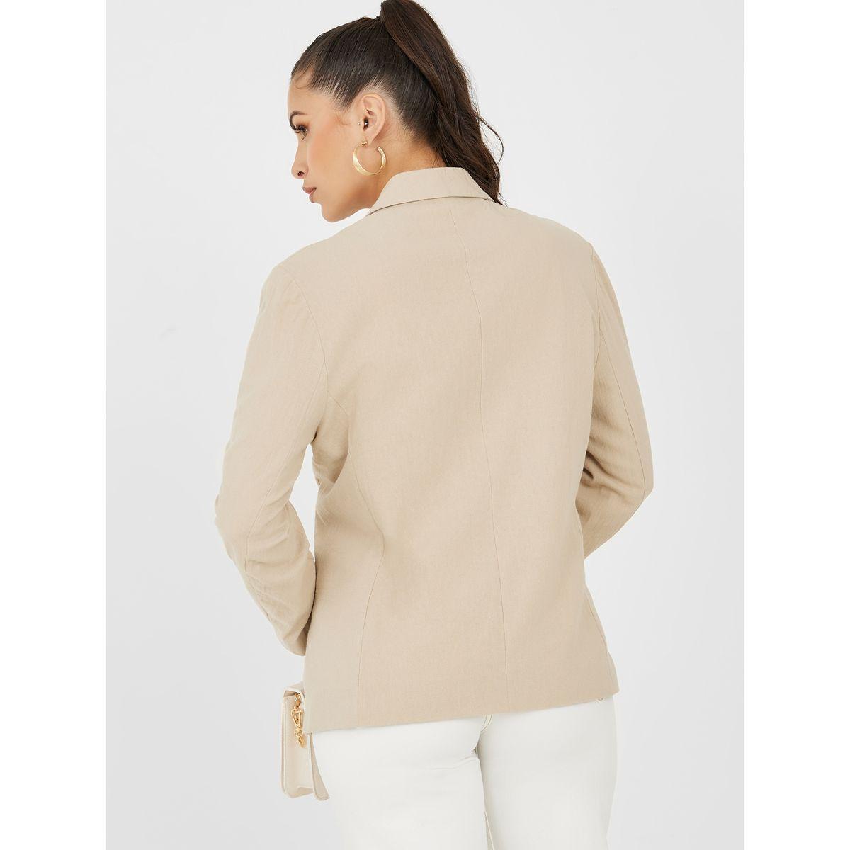 بليزر بياقة مزدوجة ومزين بأزرار-women-clothing-coatsandjackets-blazers-image-5