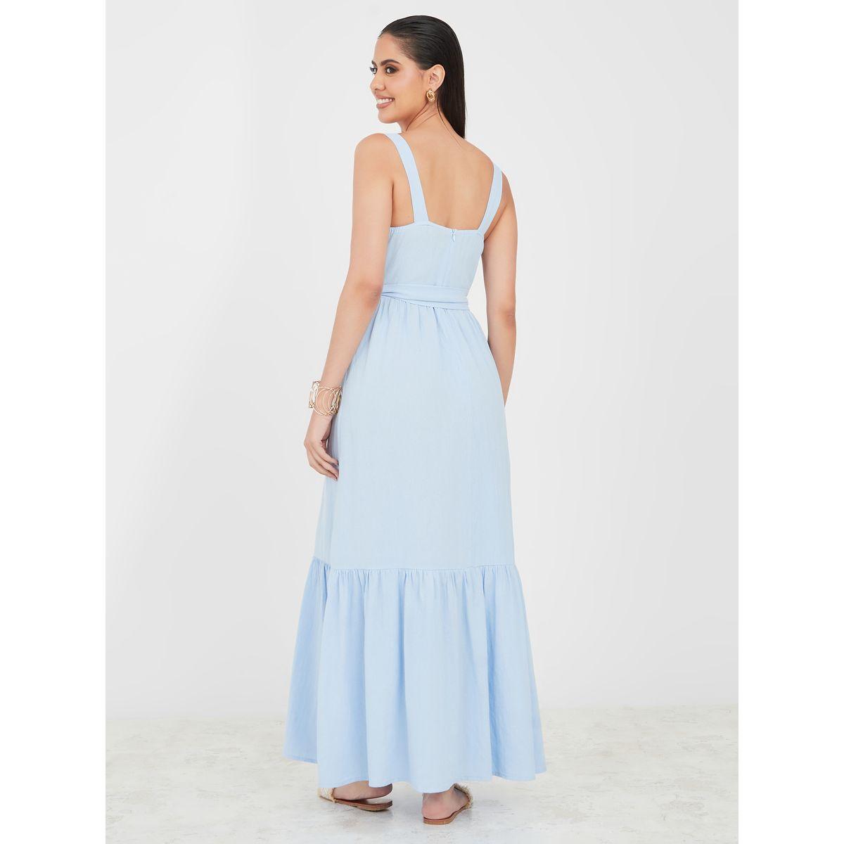 فستان طويل بكسرات بلا اكمام-women-clothing-dresses-image-4