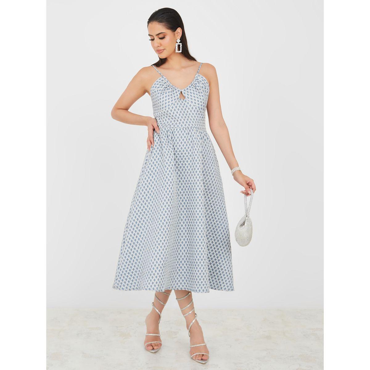 Styli Key Hole Neck A-Line Midi Dress-women-clothing-dresses-image-1