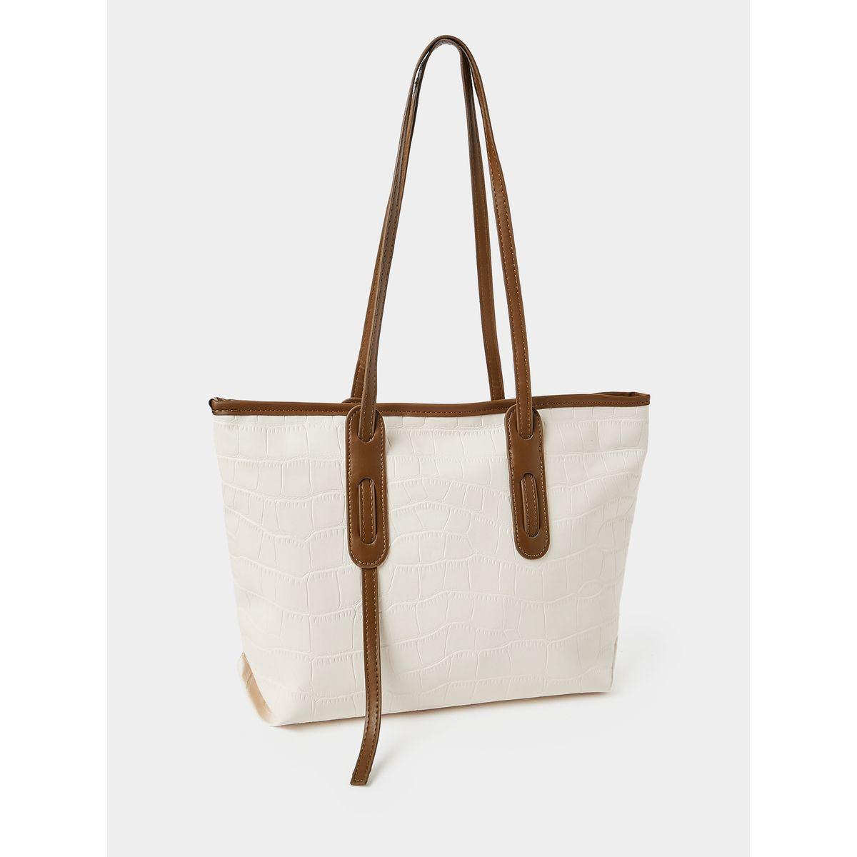 Styli Croc Texture Tote Bag-women-bagsandwallets-handbags-image-1