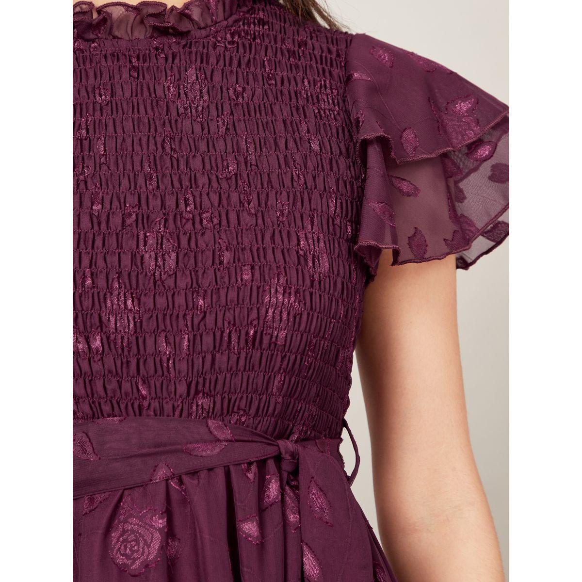Styli Smocked Detail High Neck A-Line Maxi Dress-women-clothing-dresses-image-3