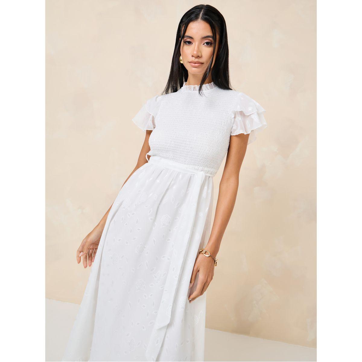 Styli Jacquard High Neck A-Line Maxi Dress-women-clothing-dresses-image-2