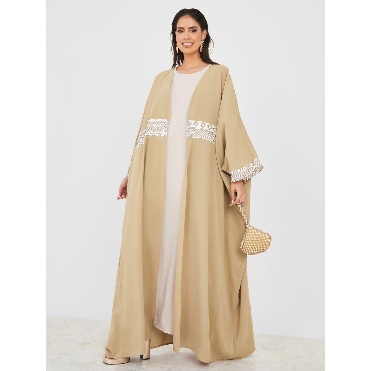 Styli Printed Panel Detail Abaya-women-arabicclothing-abayas-image-1