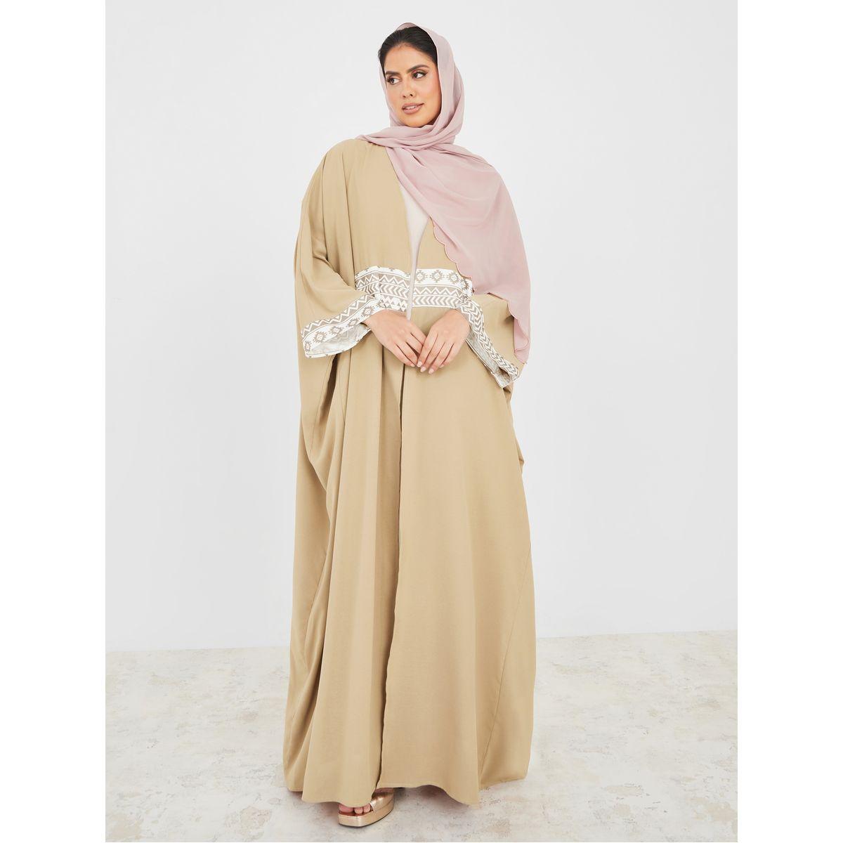 Styli Printed Panel Detail Abaya-women-arabicclothing-abayas-image-5