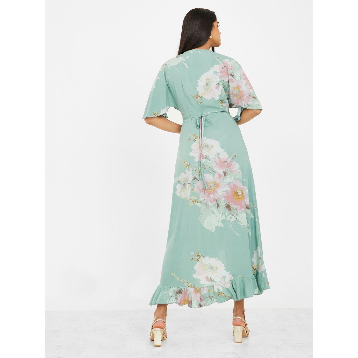 فستان ميدي مطبع بزهور ونمط لف-women-clothing-dresses-image-4