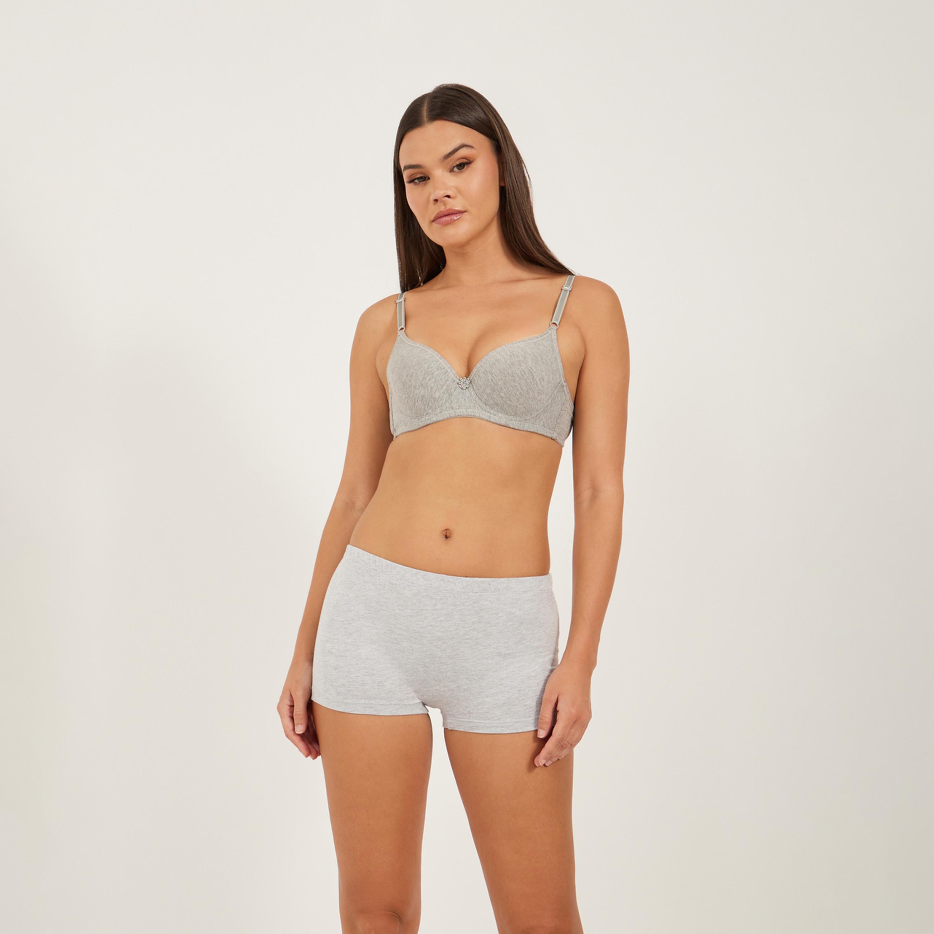 Styli Pack of 4 - Solid Elasticated Waistband Boyshorts-women-clothing-lingerie-panties-image-2