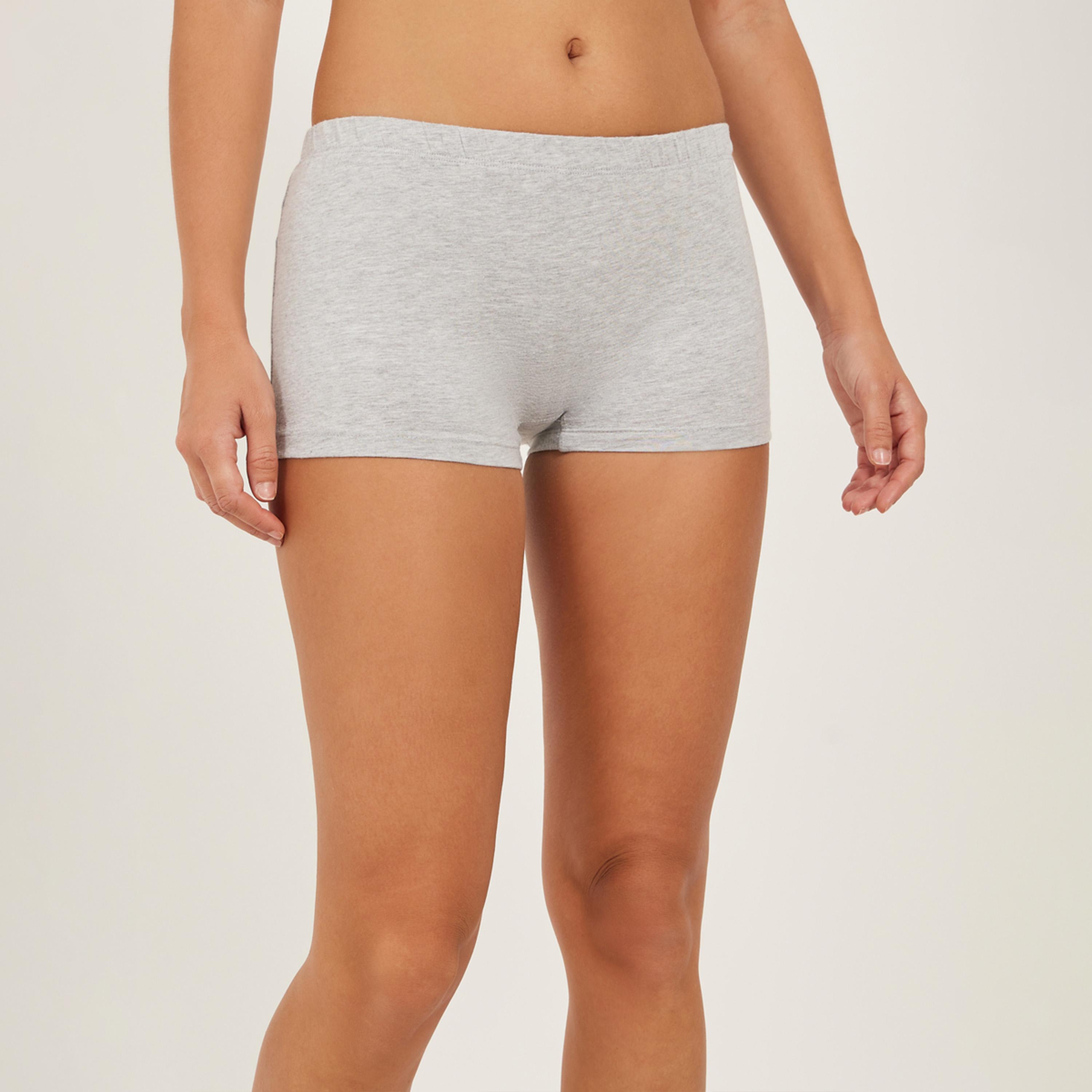 Styli Pack of 4 - Solid Elasticated Waistband Boyshorts-women-clothing-lingerie-panties-image-3
