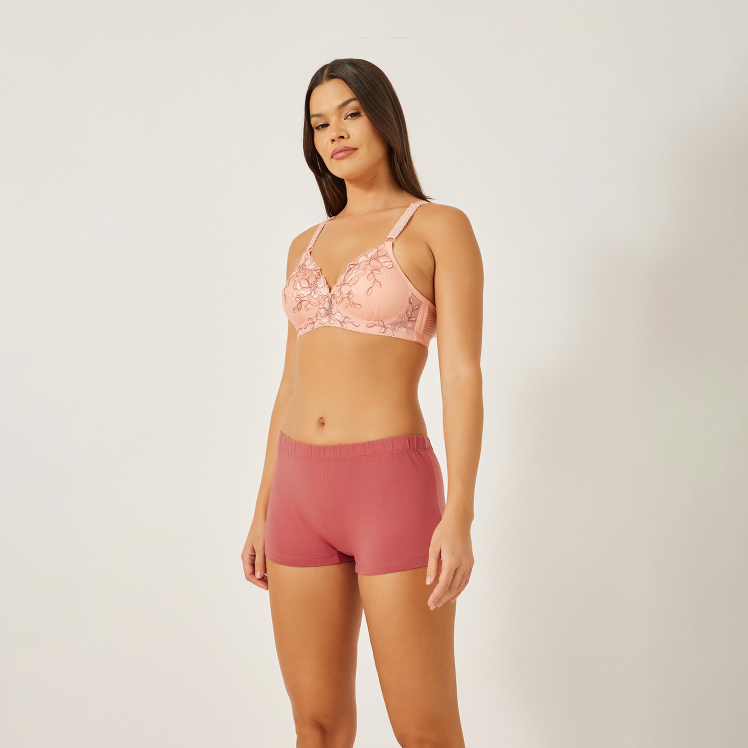 Styli 4Pk Solid Cotton Elasticated Waist Boyshort-women-clothing-lingerie-panties-image-2