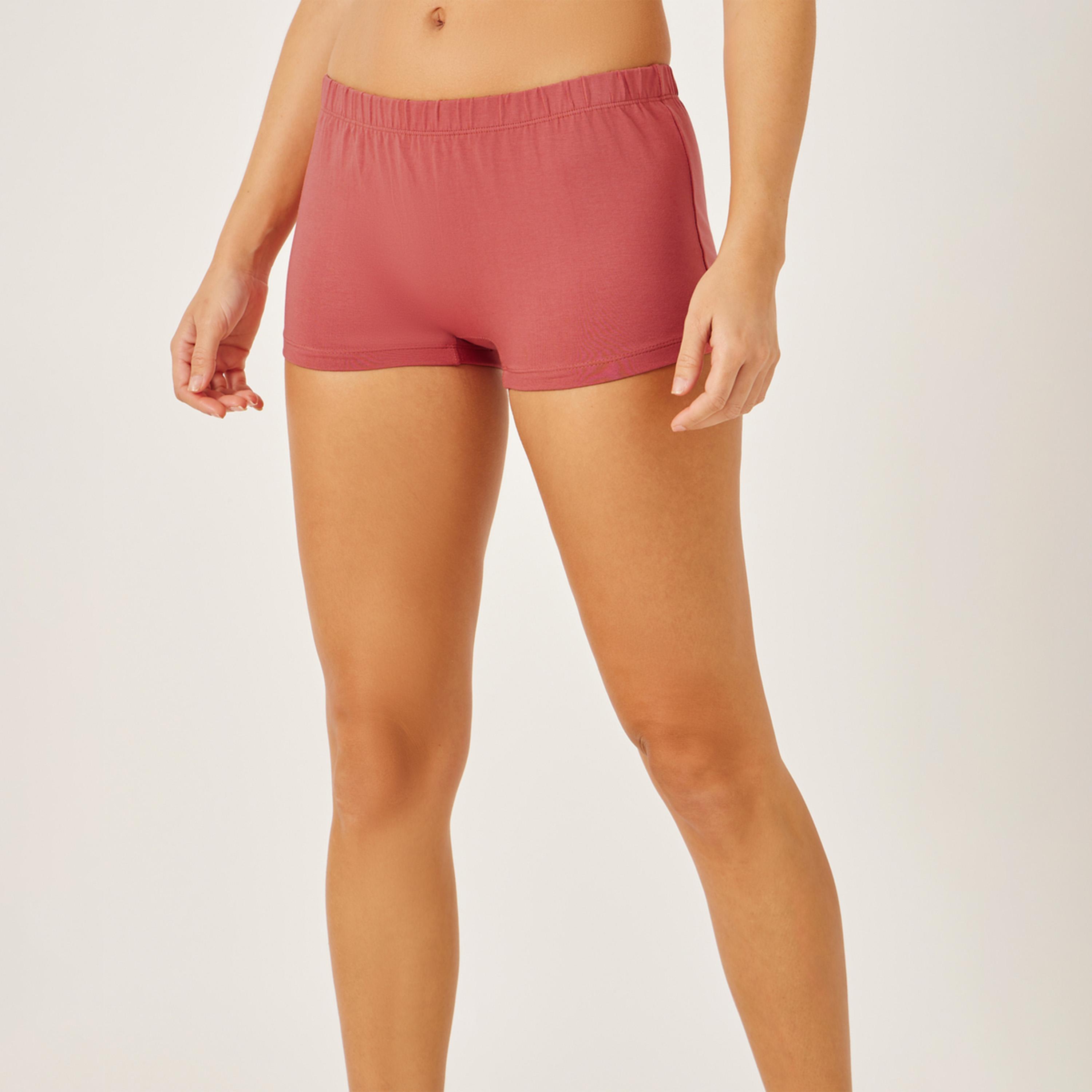 ستايلي - شورت قصير للأولاد من القطن السادة بخصر مطاطي - 4 قطع-women-clothing-lingerie-panties-image-3