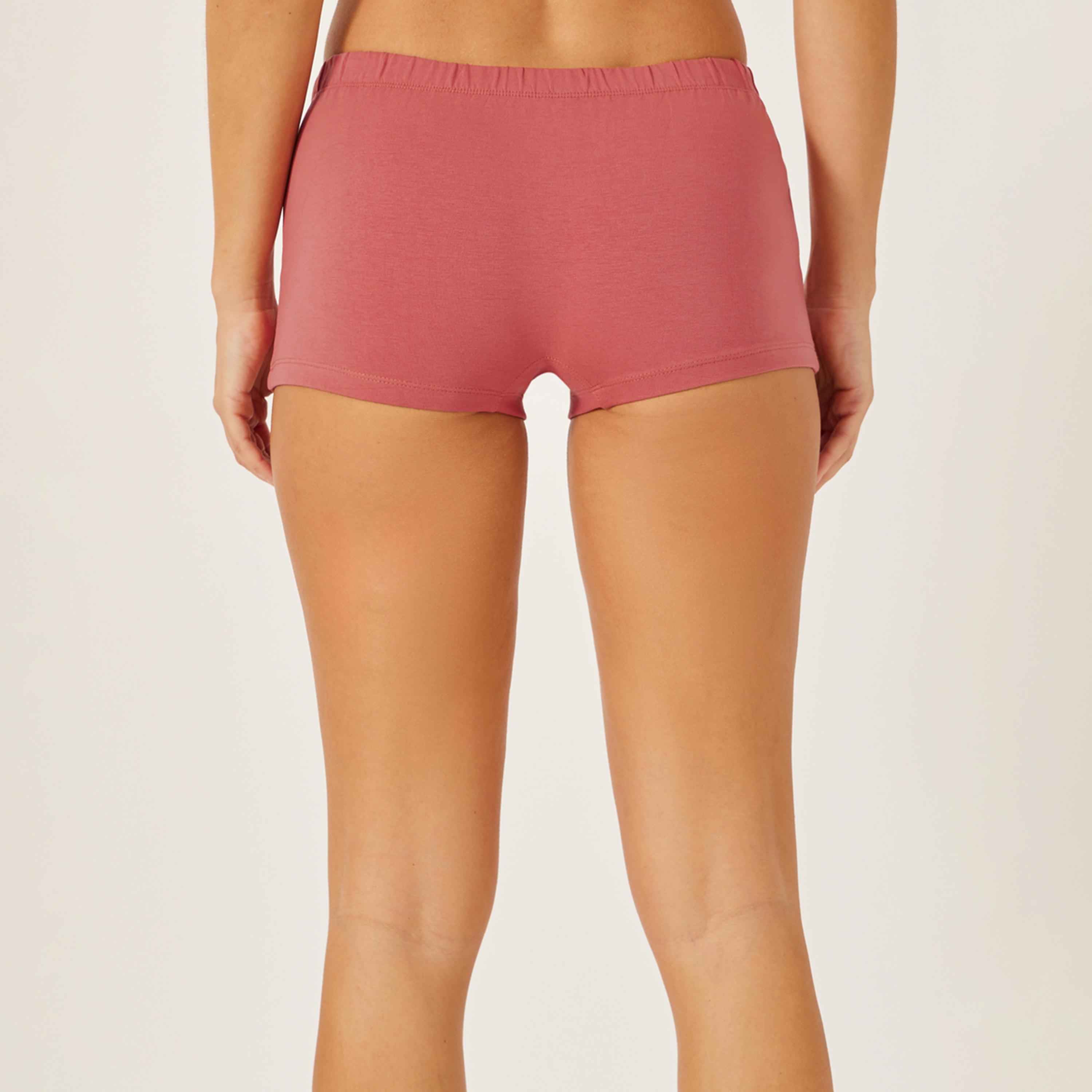 ستايلي - شورت قصير للأولاد من القطن السادة بخصر مطاطي - 4 قطع-women-clothing-lingerie-panties-image-5