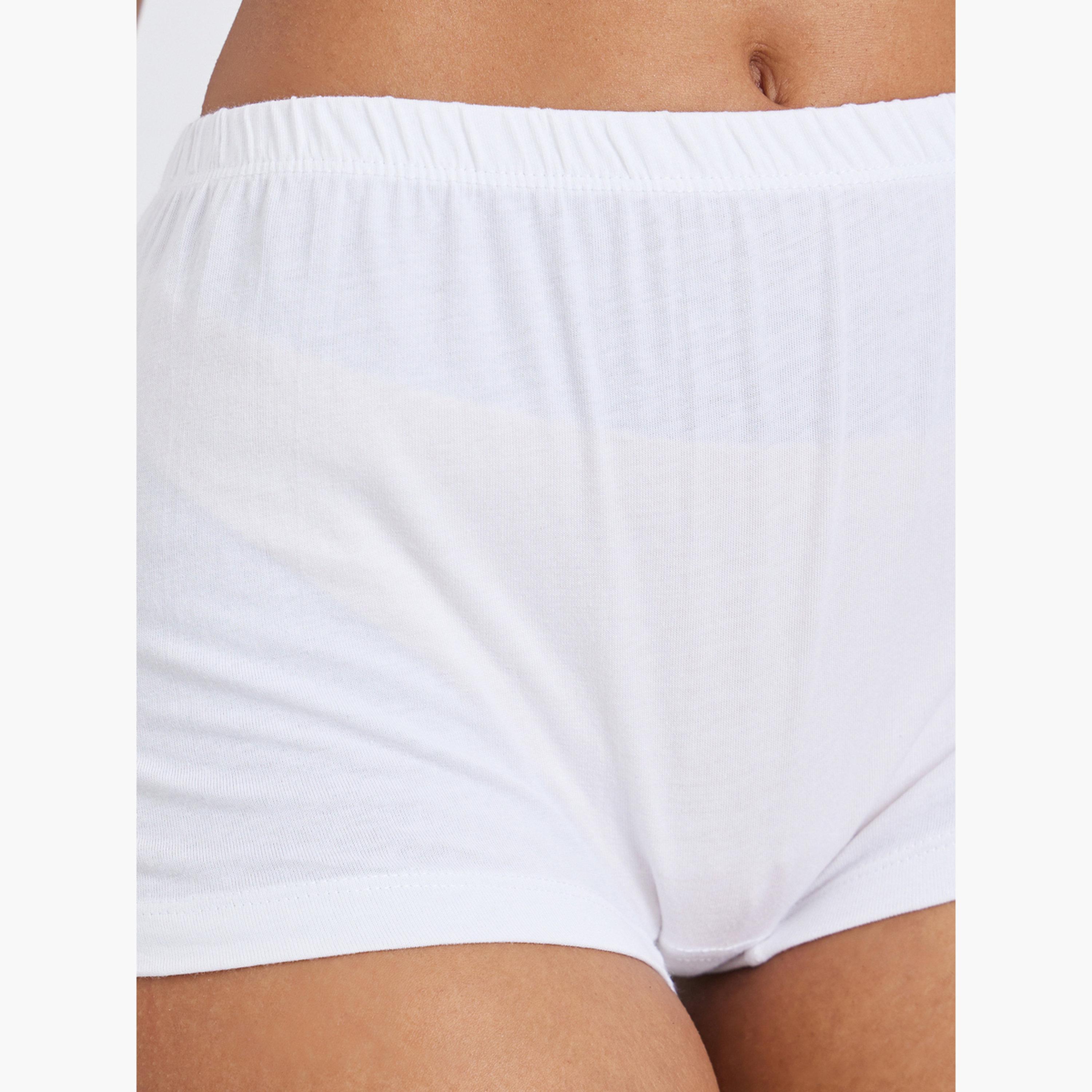 Styli Pack of 4 - Solid Cotton Elastic Waistband Boyshorts-women-clothing-lingerie-panties-image-4