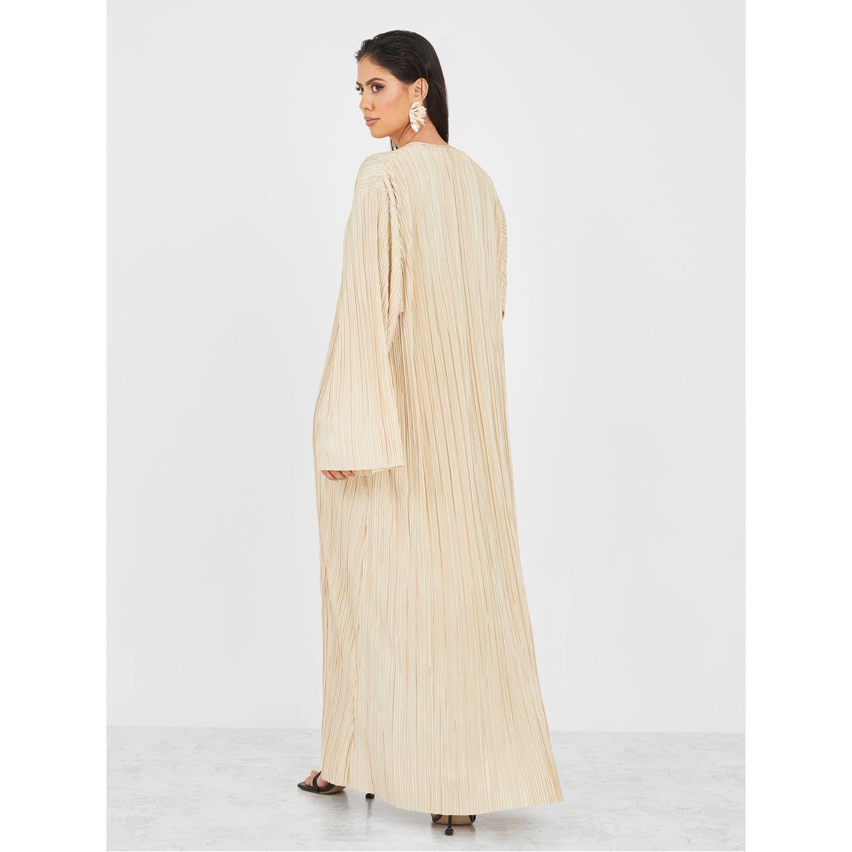عباية بليسيه مفتوحة من الامام-women-arabicclothing-abayas-image-4