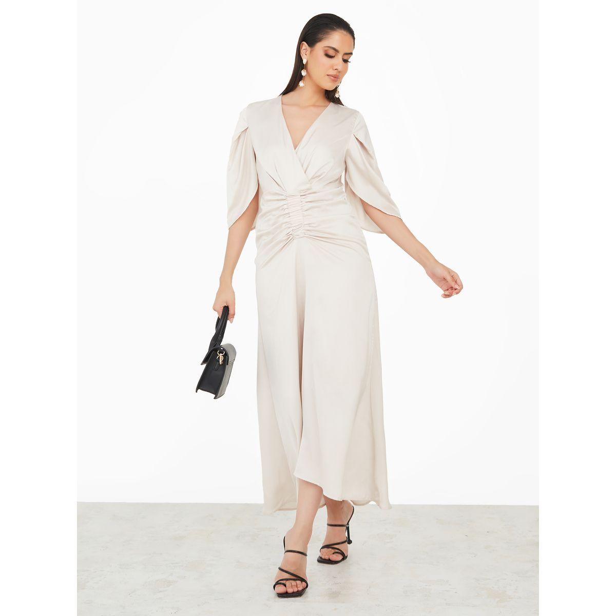 Styli Ruched Detail A-Line Maxi Dress-women-clothing-dresses-image-1
