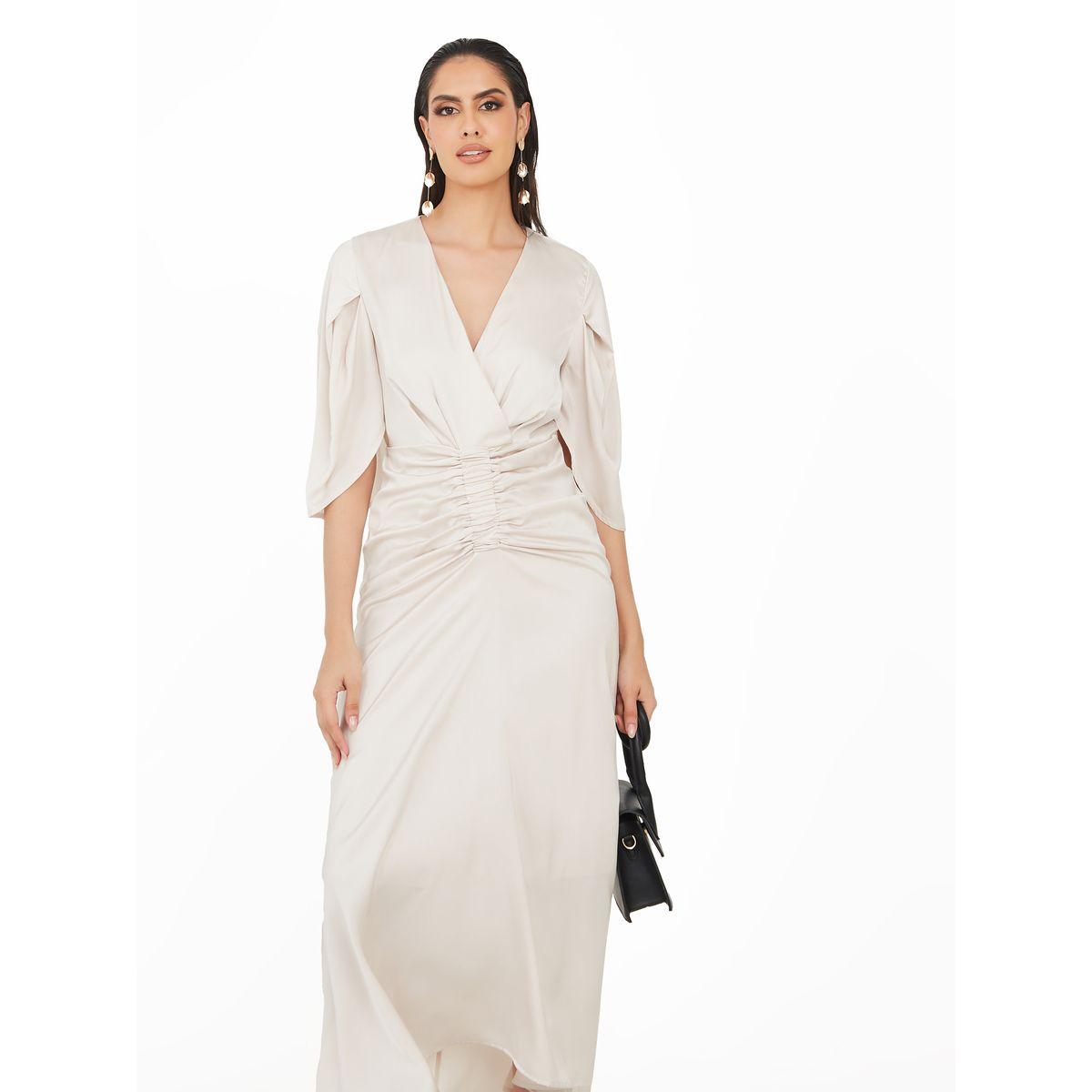 فستان طويل بتفاصيل مزمومة-women-clothing-dresses-image-2