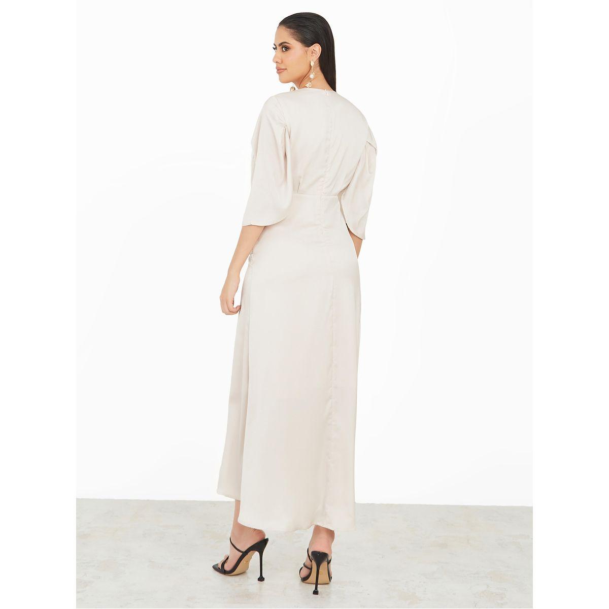 Styli Ruched Detail A-Line Maxi Dress-women-clothing-dresses-image-4