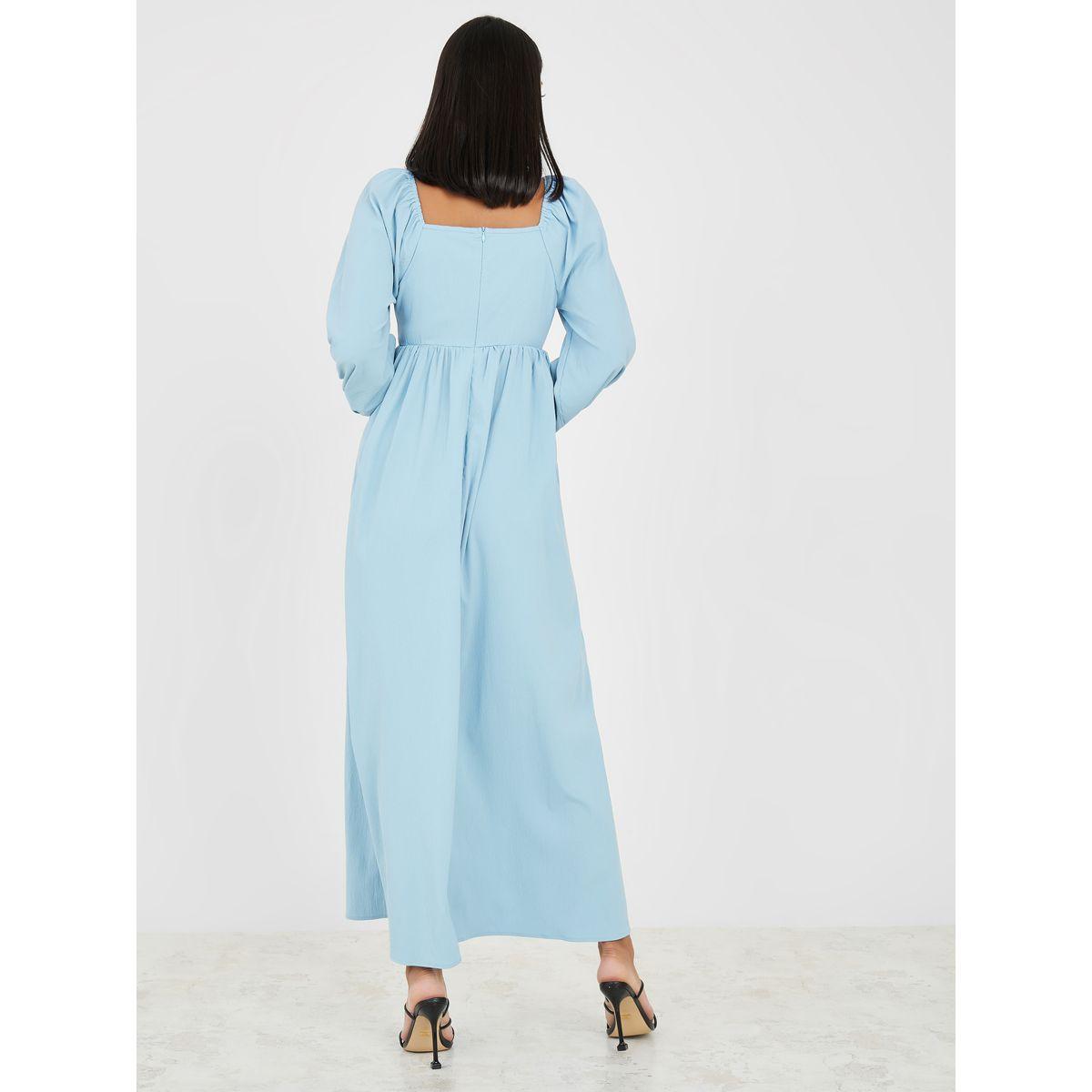 Styli Gathered Detail A-Line Maxi Dress-women-clothing-dresses-image-4