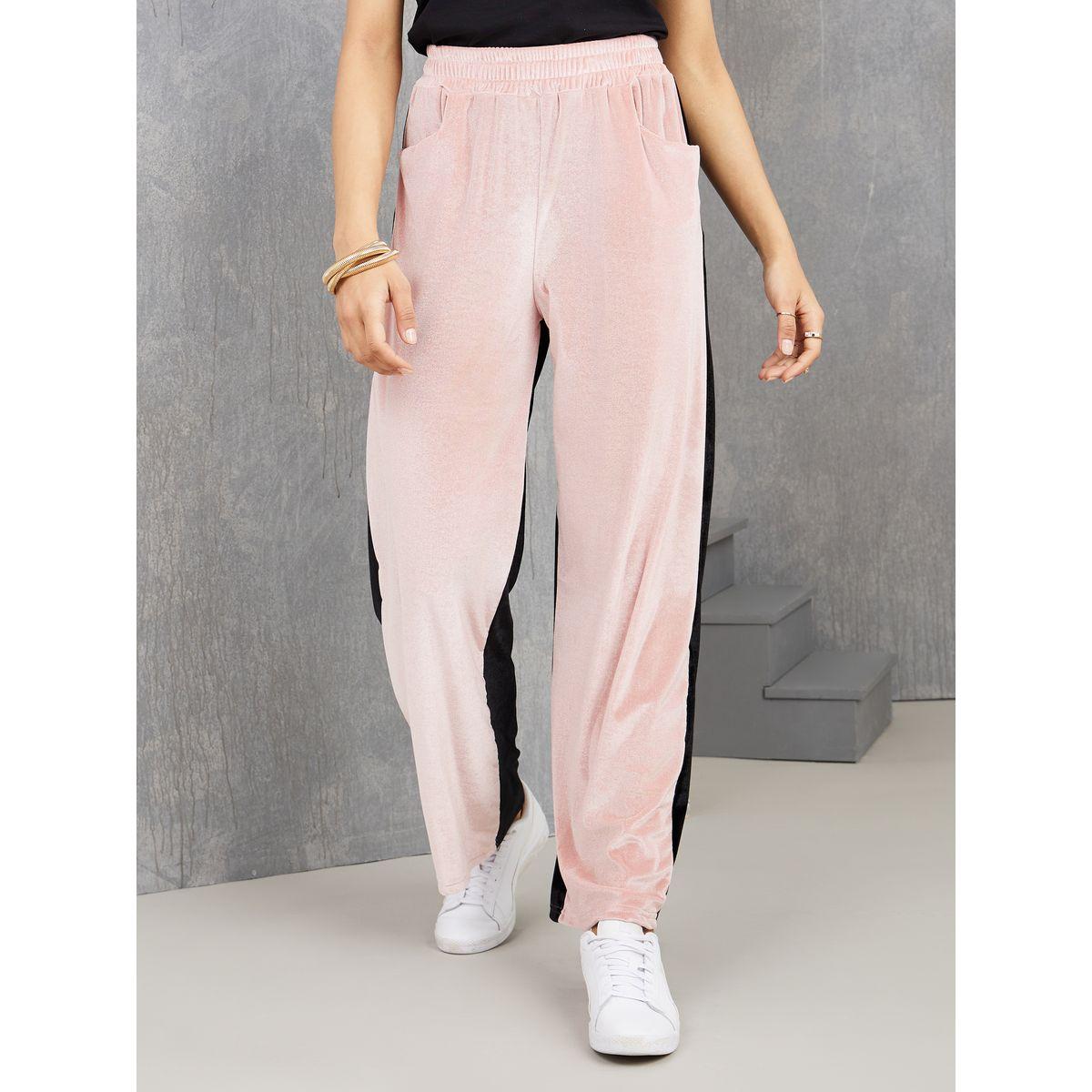 Styli High Rise Velvet Straight Leg Pants-women-clothing-bottoms-trousers-image-1