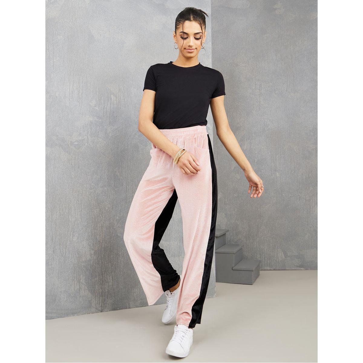 Styli High Rise Velvet Straight Leg Pants-women-clothing-bottoms-trousers-image-2