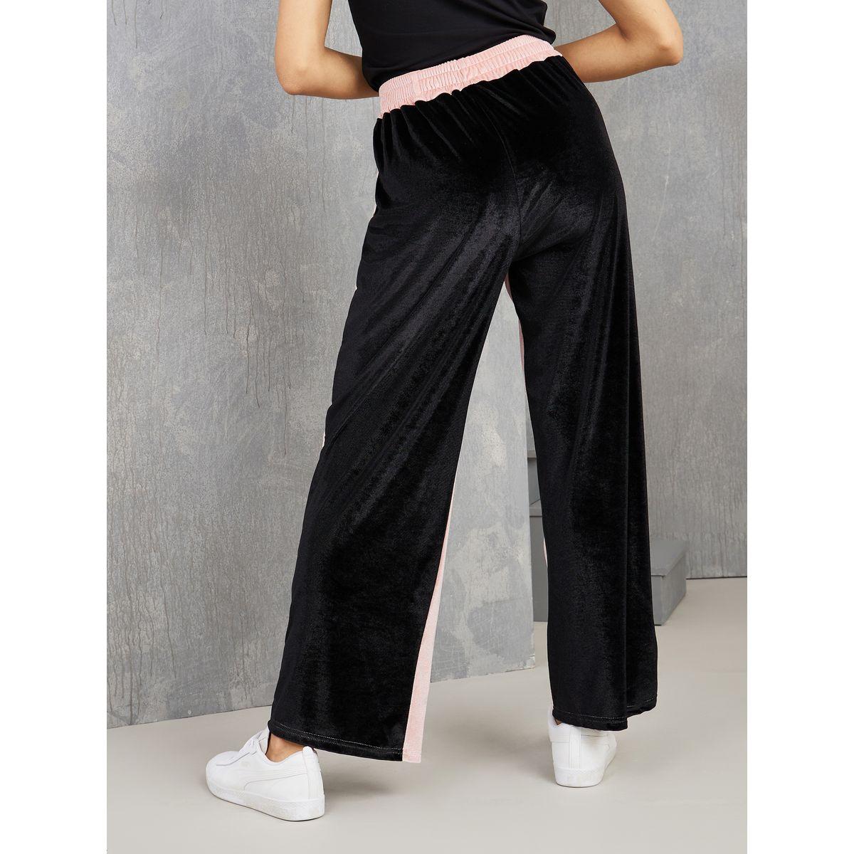 Styli High Rise Velvet Straight Leg Pants-women-clothing-bottoms-trousers-image-4