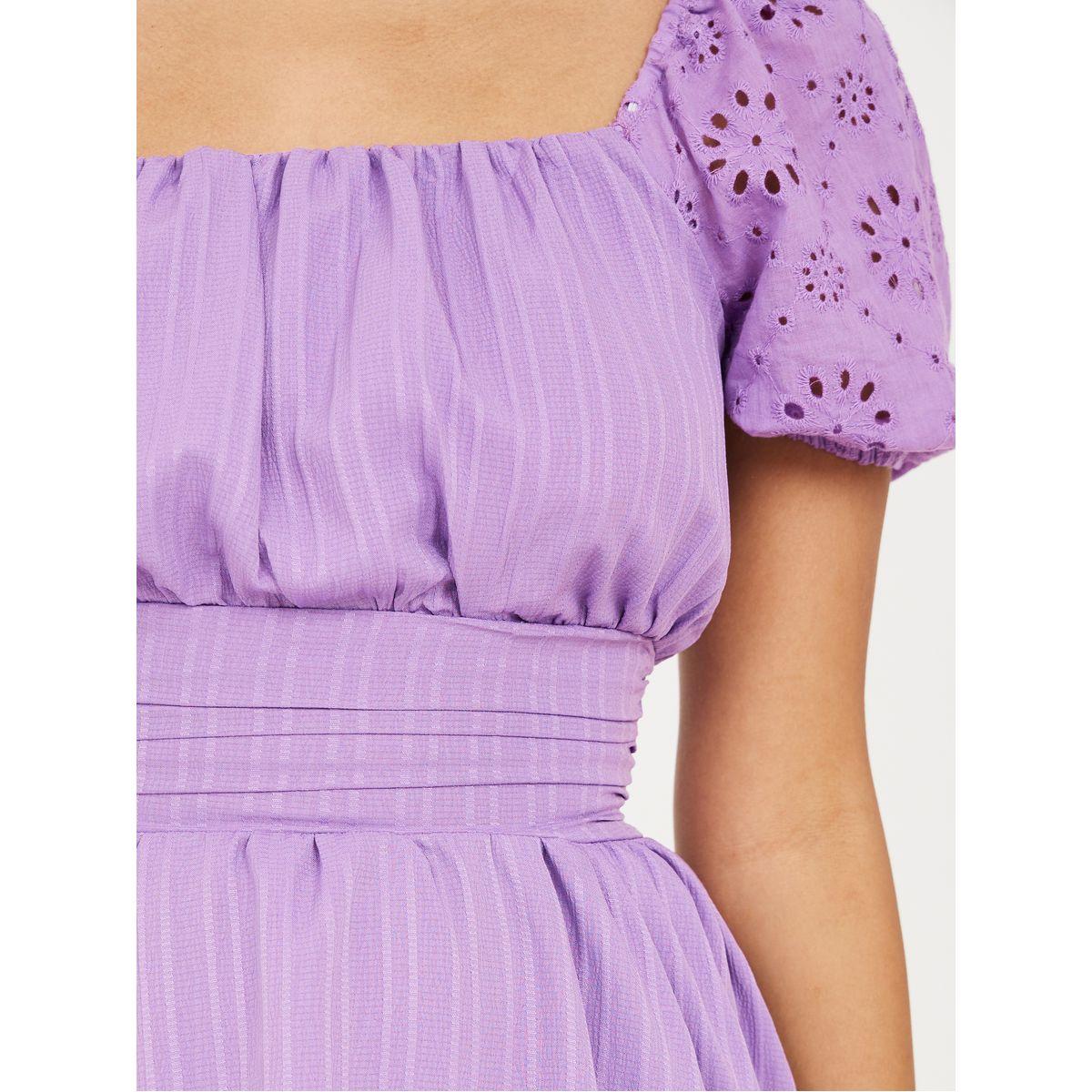 فستان ميدي باكمام مزينة بفتحات-women-clothing-dresses-image-3