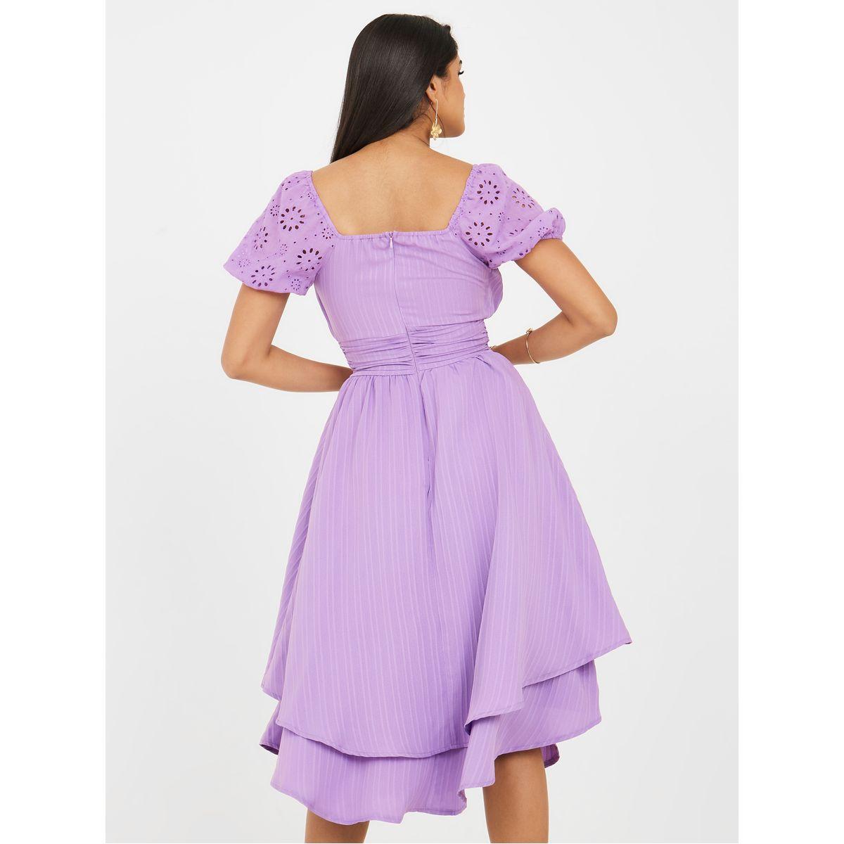 فستان ميدي باكمام مزينة بفتحات-women-clothing-dresses-image-4
