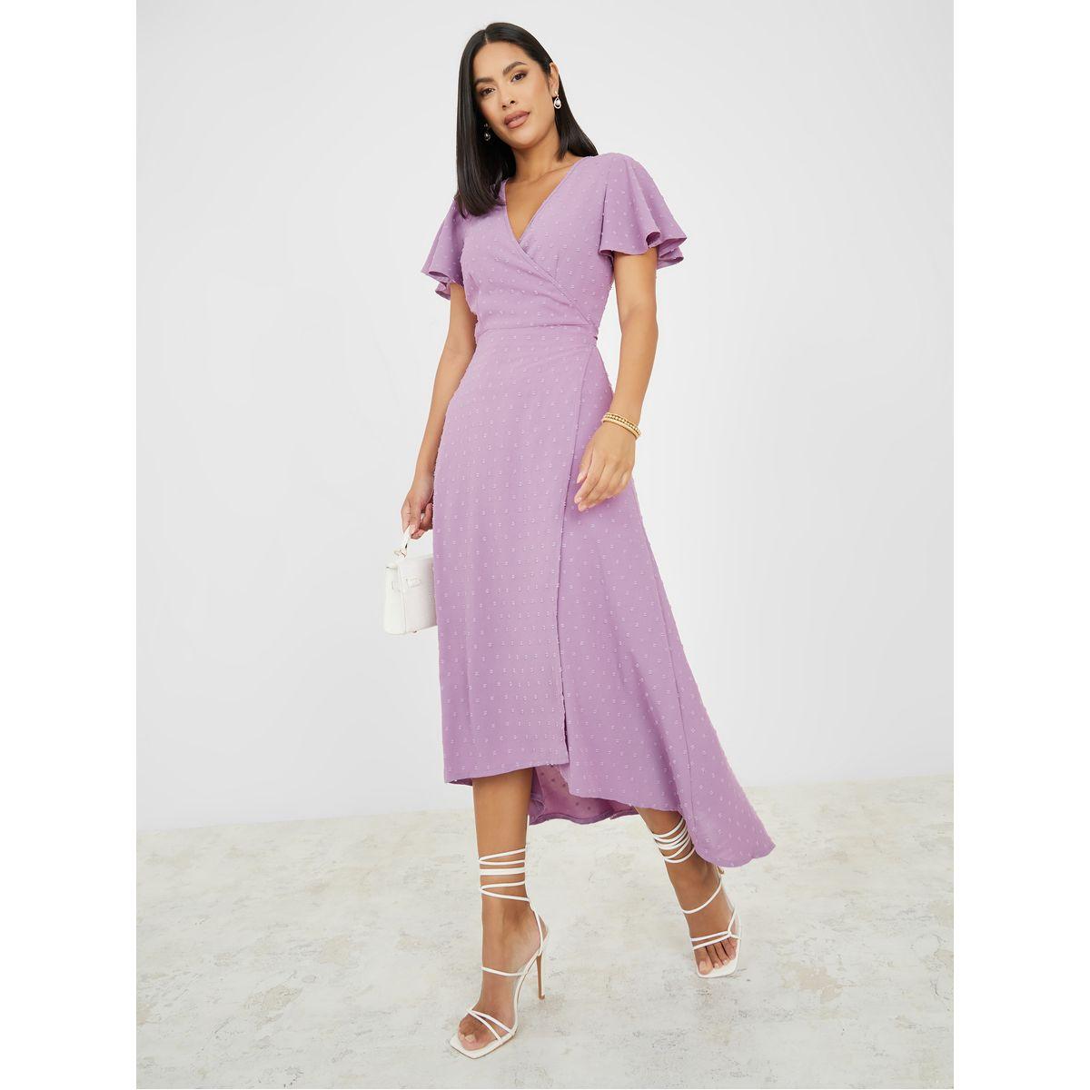 Styli Dobby Asymmetric Hem Wrap Maxi Dress-women-clothing-dresses-image-2