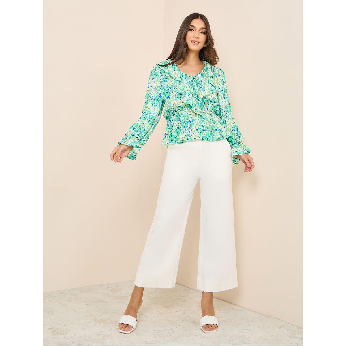 بلوزة بيبلوم مطبعة بطبعة مجردة-women-clothing-shirtsandblouses-blouses-image-2