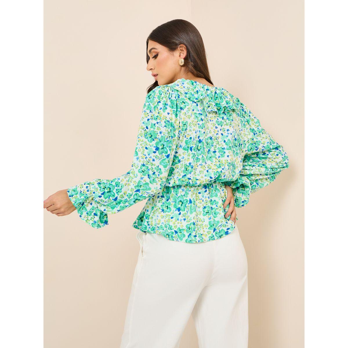 Styli Abstract Print Regular Fit Peplum Top-women-clothing-shirtsandblouses-blouses-image-4
