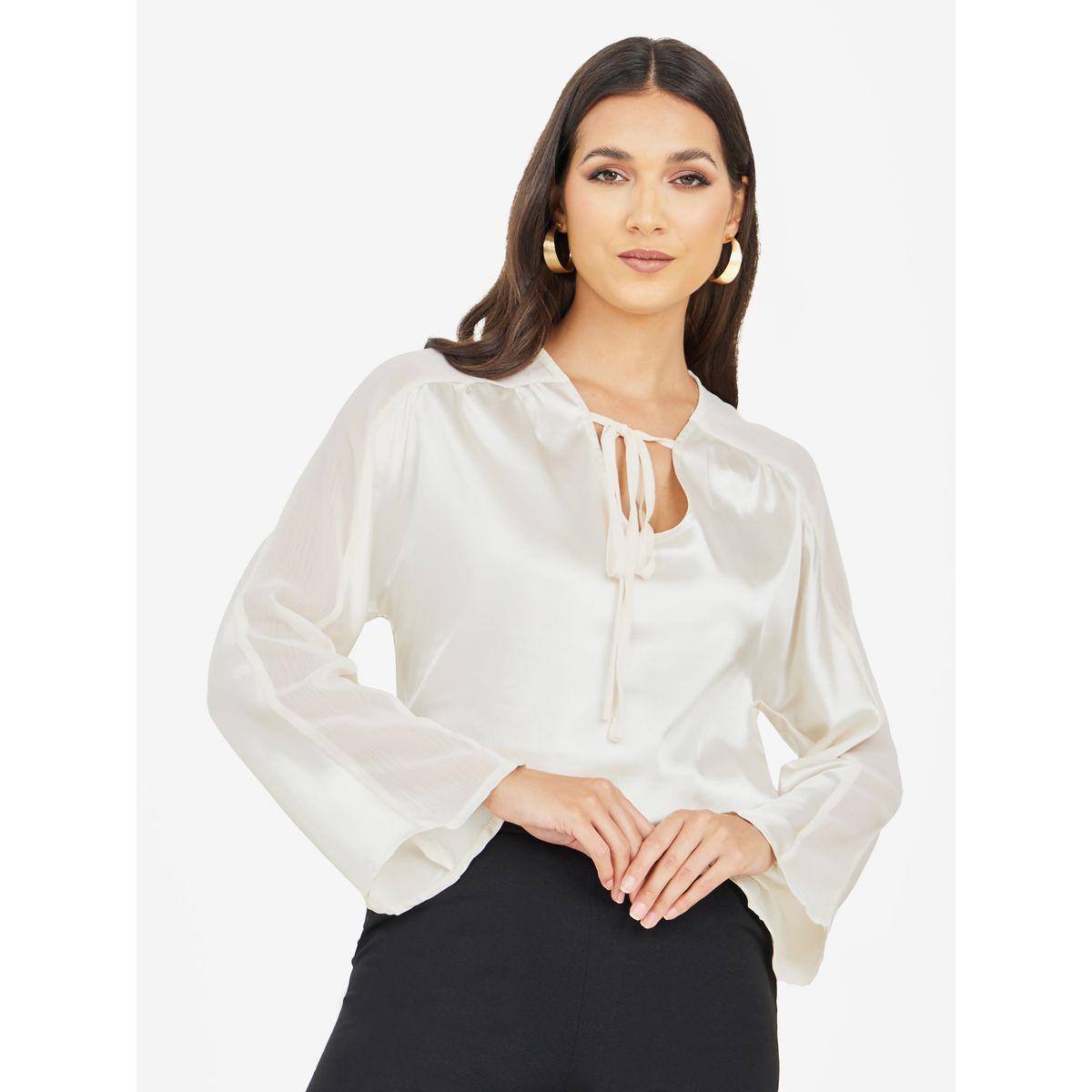 Styli Regular Fit Tie-Up Neck Blouse-women-clothing-shirtsandblouses-blouses-image-1