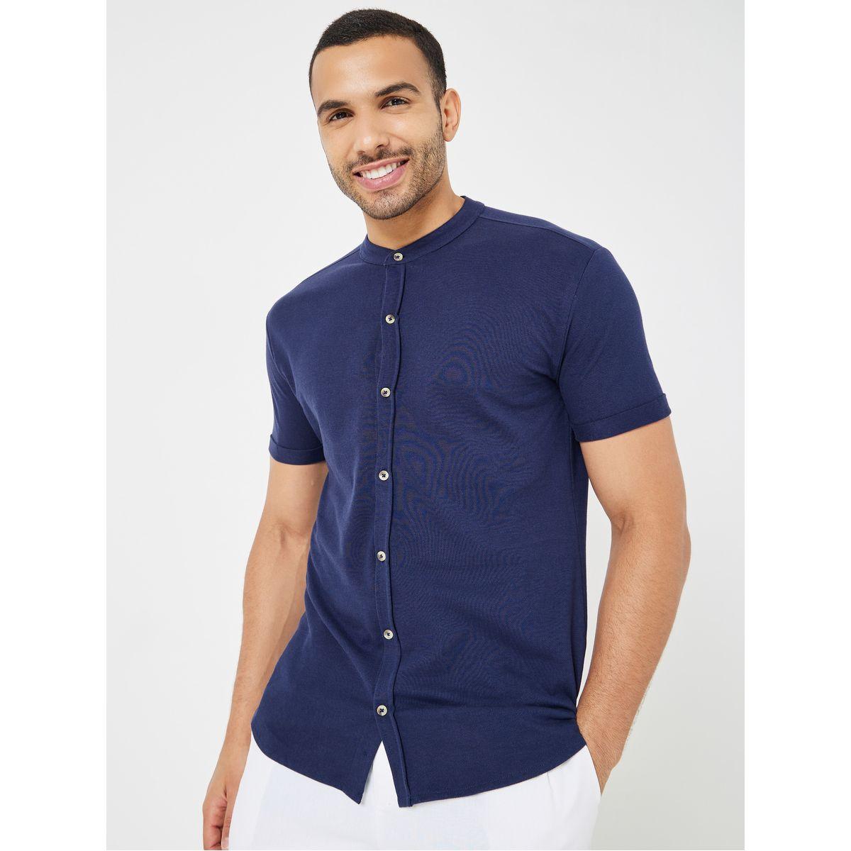Styli Pure Cotton Micro Pique Knitted Shirt-men-clothing-shirts-image-1