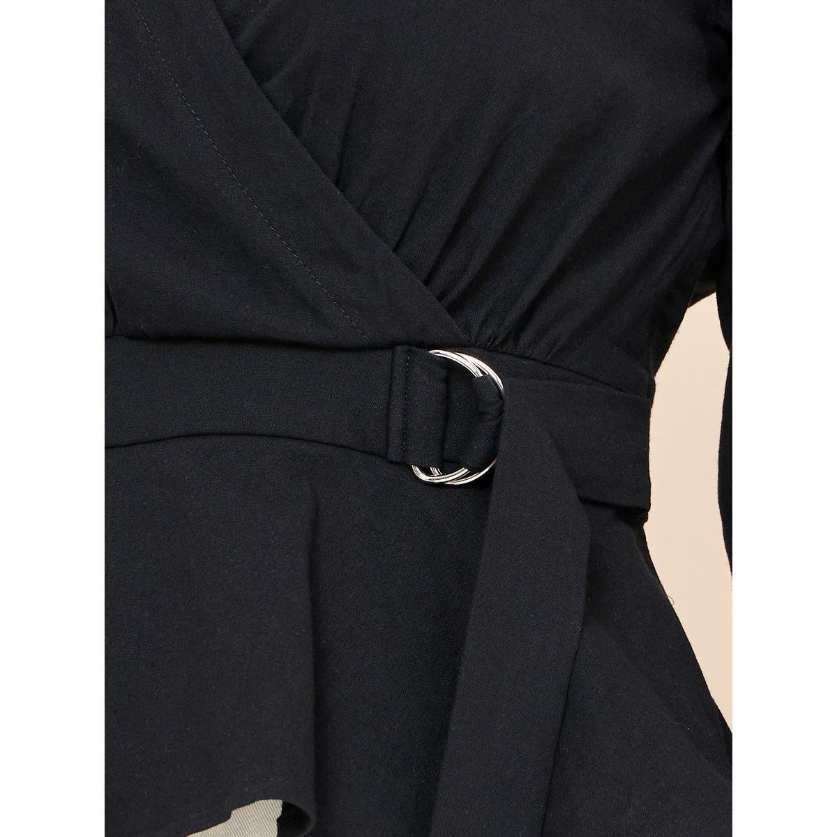 بلوزة بيبلوم بحزام خصر وقصة عادية-women-clothing-shirtsandblouses-blouses-image-3