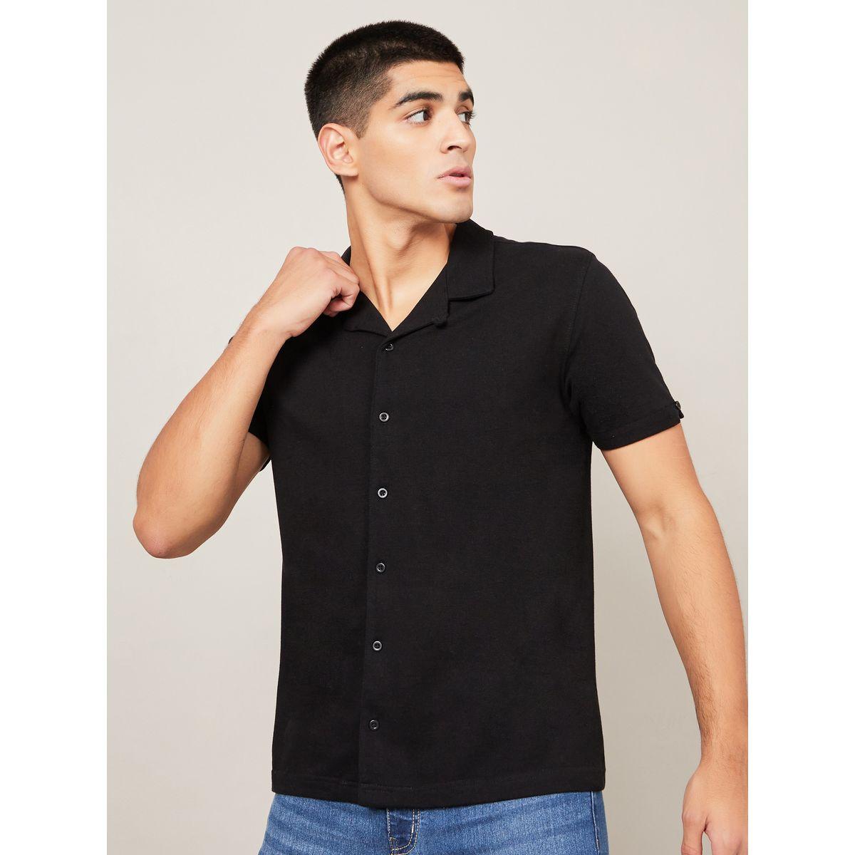 Styli Pure Cotton Micro Pique Cuban Collar Shirt-men-clothing-shirts-image-1