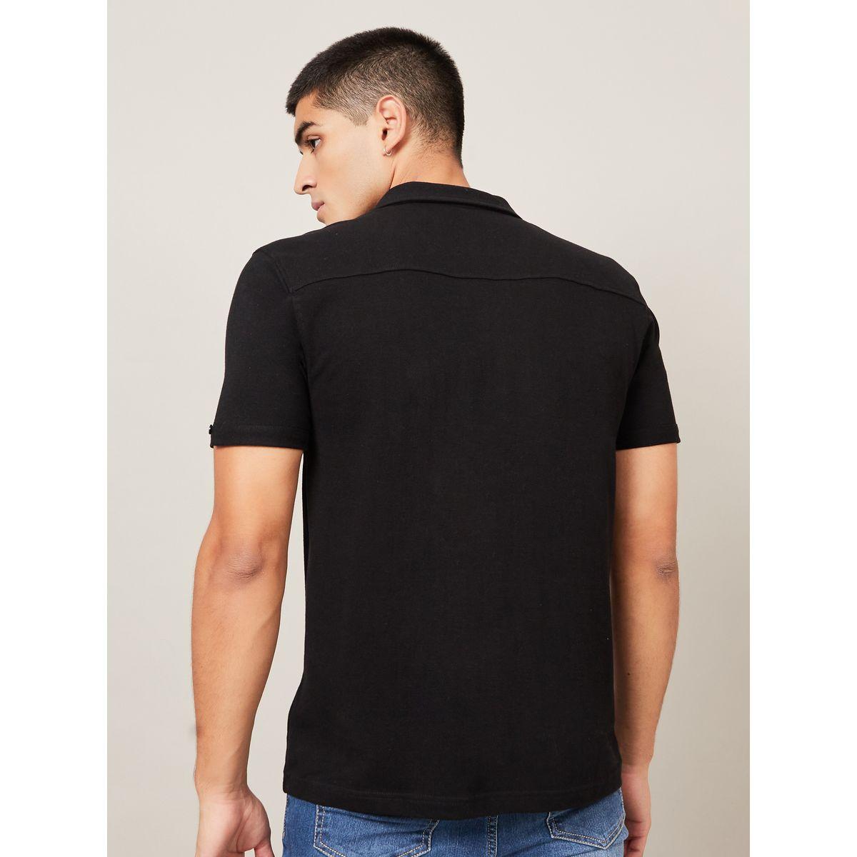 Styli Pure Cotton Micro Pique Cuban Collar Shirt-men-clothing-shirts-image-4