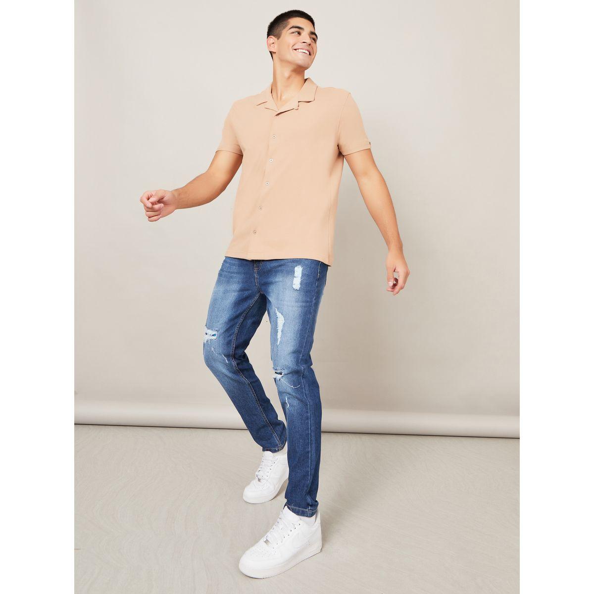 Styli Pure Cotton Micro Pique Cuban Collar Shirt-men-clothing-shirts-image-2