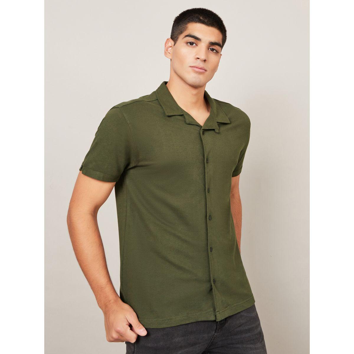 Styli Pure Cotton Micro Pique Cuban Collar Shirt-men-clothing-shirts-image-1