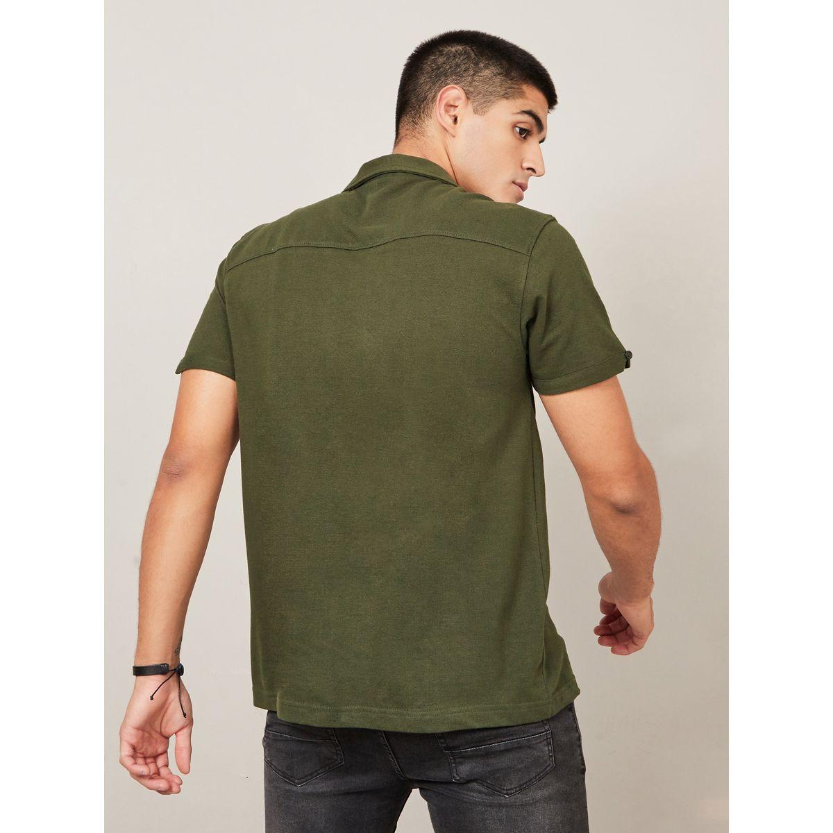 Styli Pure Cotton Micro Pique Cuban Collar Shirt-men-clothing-shirts-image-5