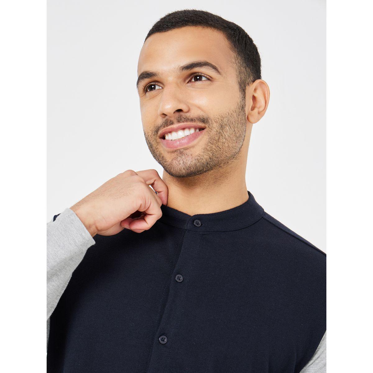 Styli Pure Cotton Micro Pique Colorblock Shirt-men-clothing-shirts-image-3
