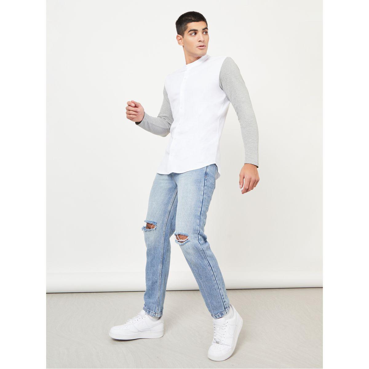Styli Pure Cotton Micro Pique Colorblock Shirt-men-clothing-shirts-image-2