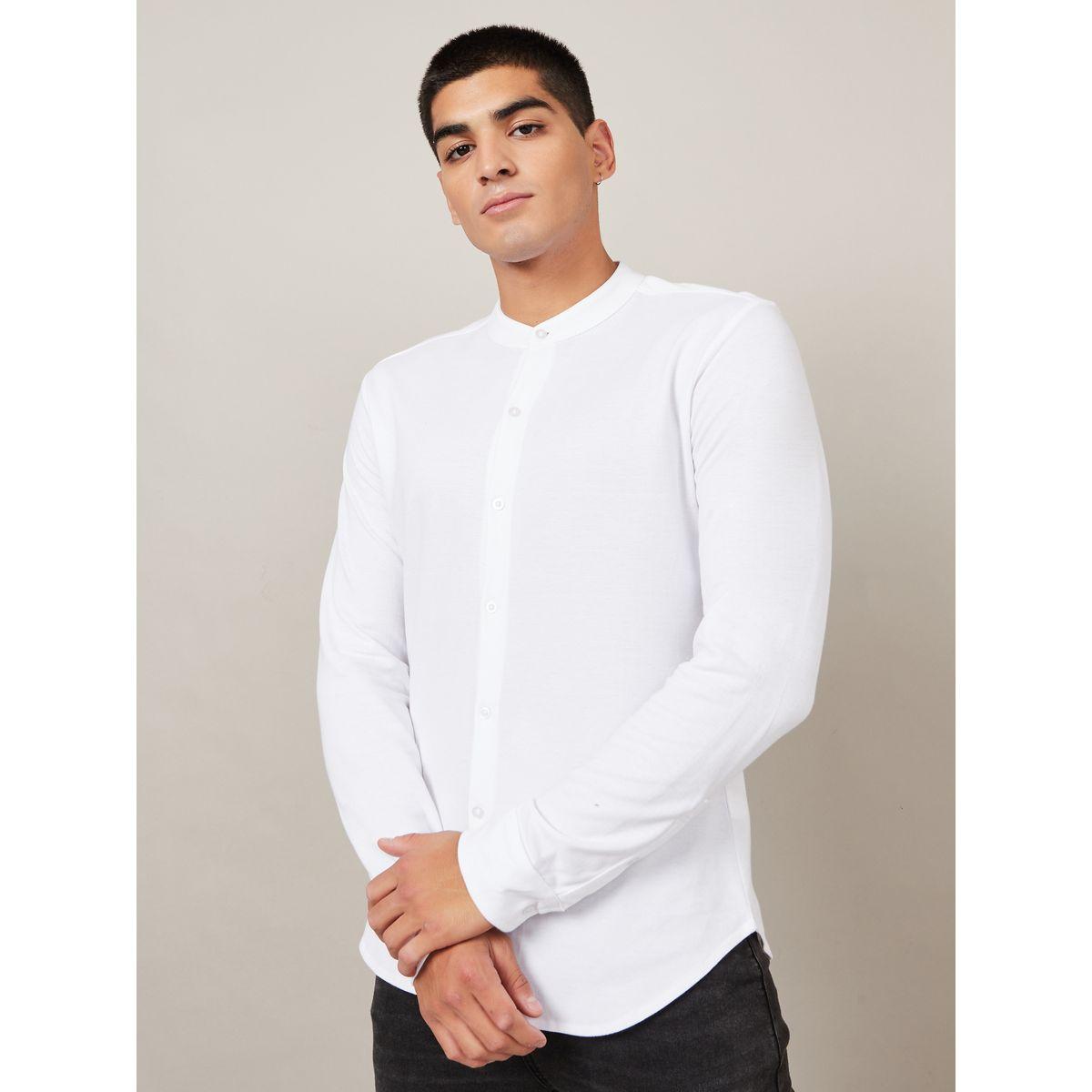 قميص محبوك بياقة بدون طيات-men-clothing-shirts-image-1