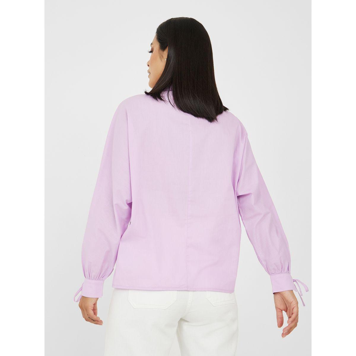 بلوزة بأكمام طويلة بأربطة وأزرار-women-clothing-shirtsandblouses-shirts-image-5