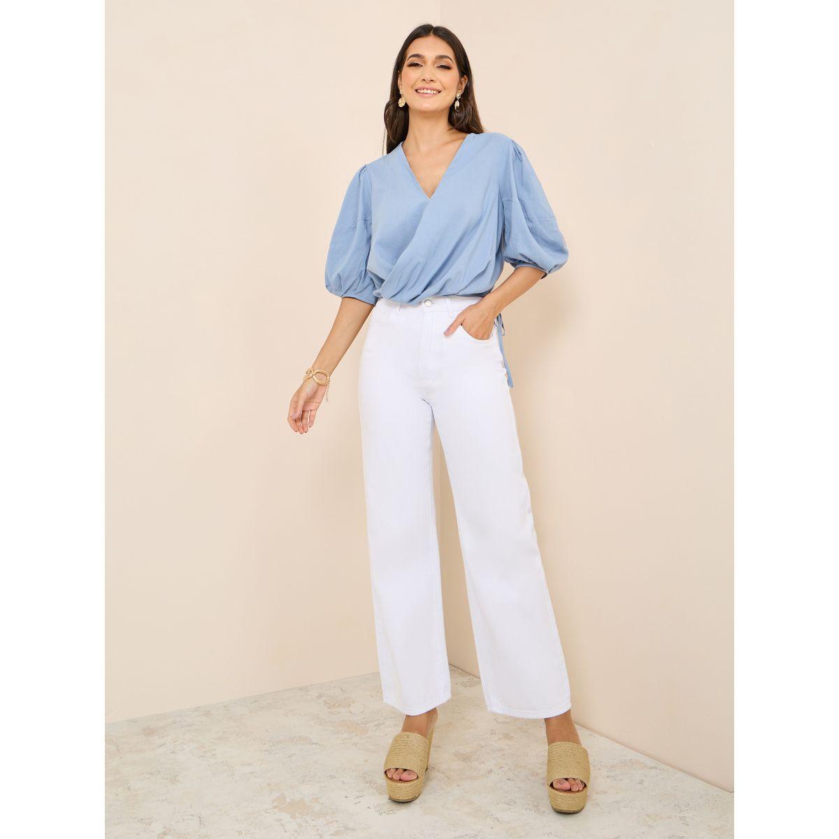 Styli Volume Sleeve Regular Fit Wrap Top-women-clothing-shirtsandblouses-blouses-image-2