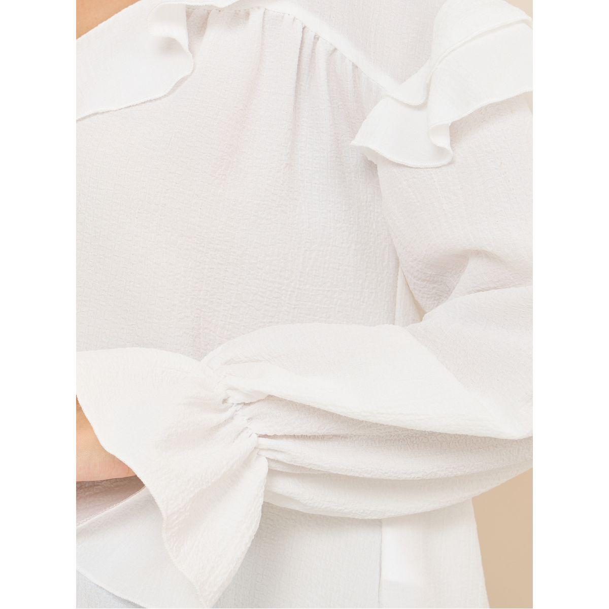 Styli V Neck Ruffle Detail Regular Fit Blouse-women-clothing-shirtsandblouses-blouses-image-3