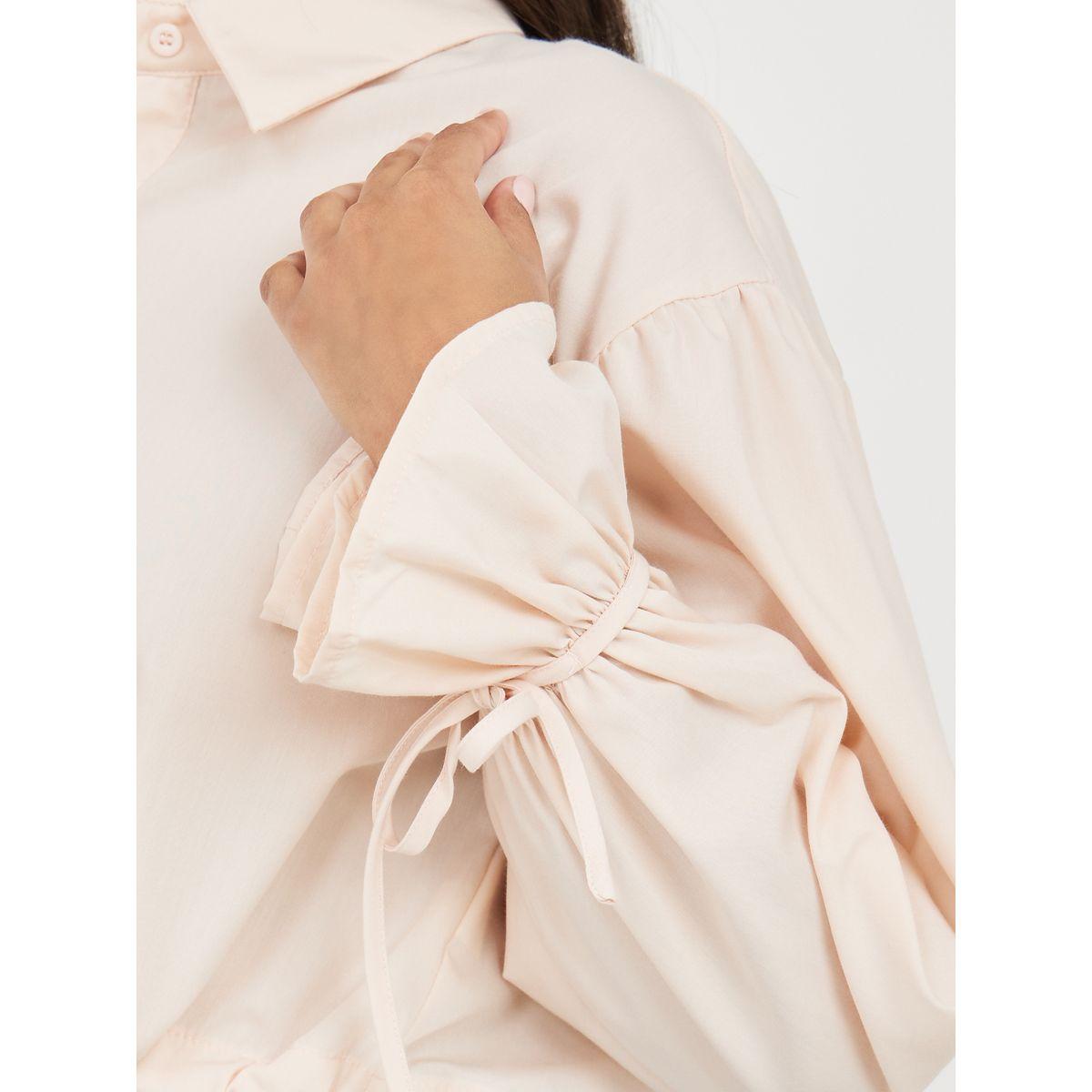 Styli Oversized Tie Up Hem Collared Neck Shirt-women-clothing-shirtsandblouses-shirts-image-3
