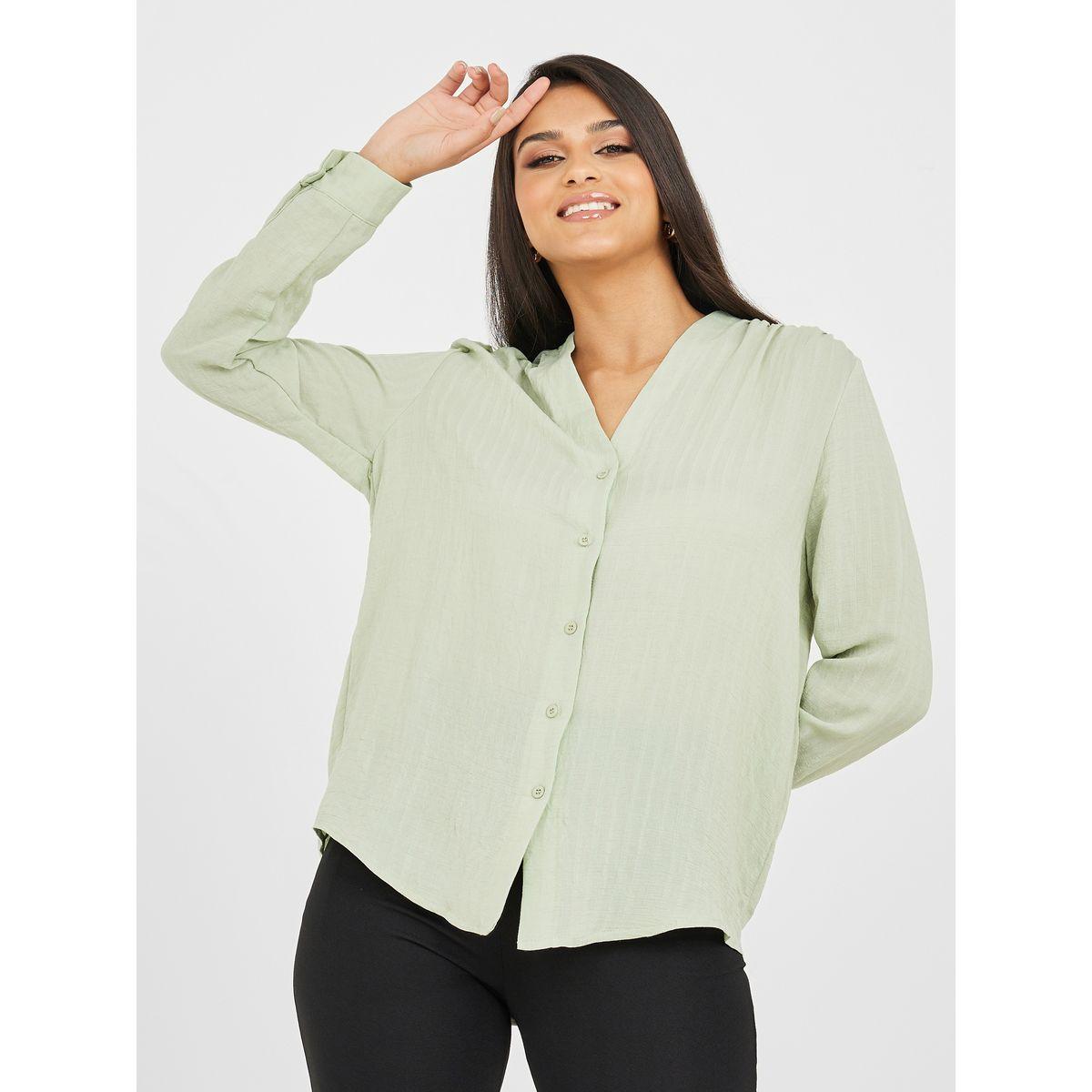 Styli Crepe Oversized Regular Length Shirt-women-clothing-shirtsandblouses-shirts-image-3